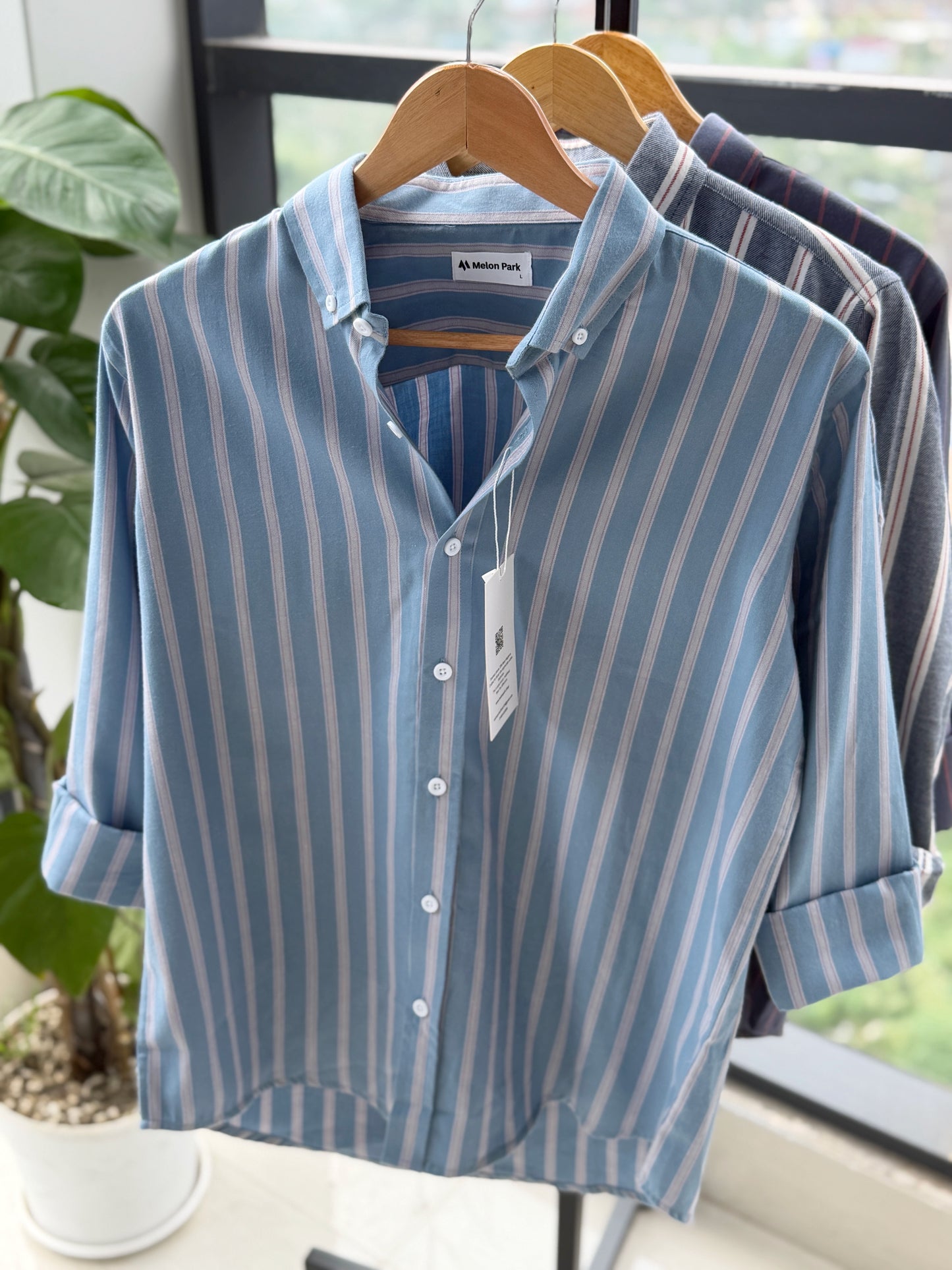 Gentle stripe shirt - Santorini