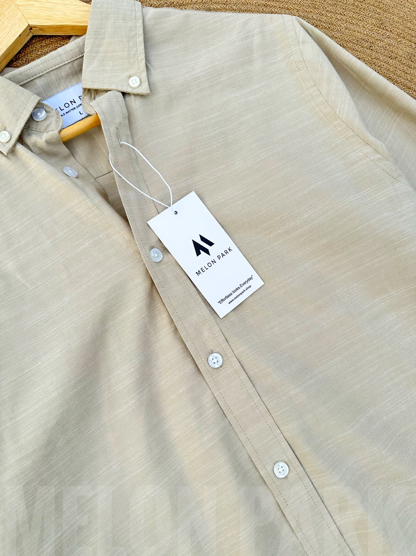 Linen Full sleeve Shirt- Light Beige