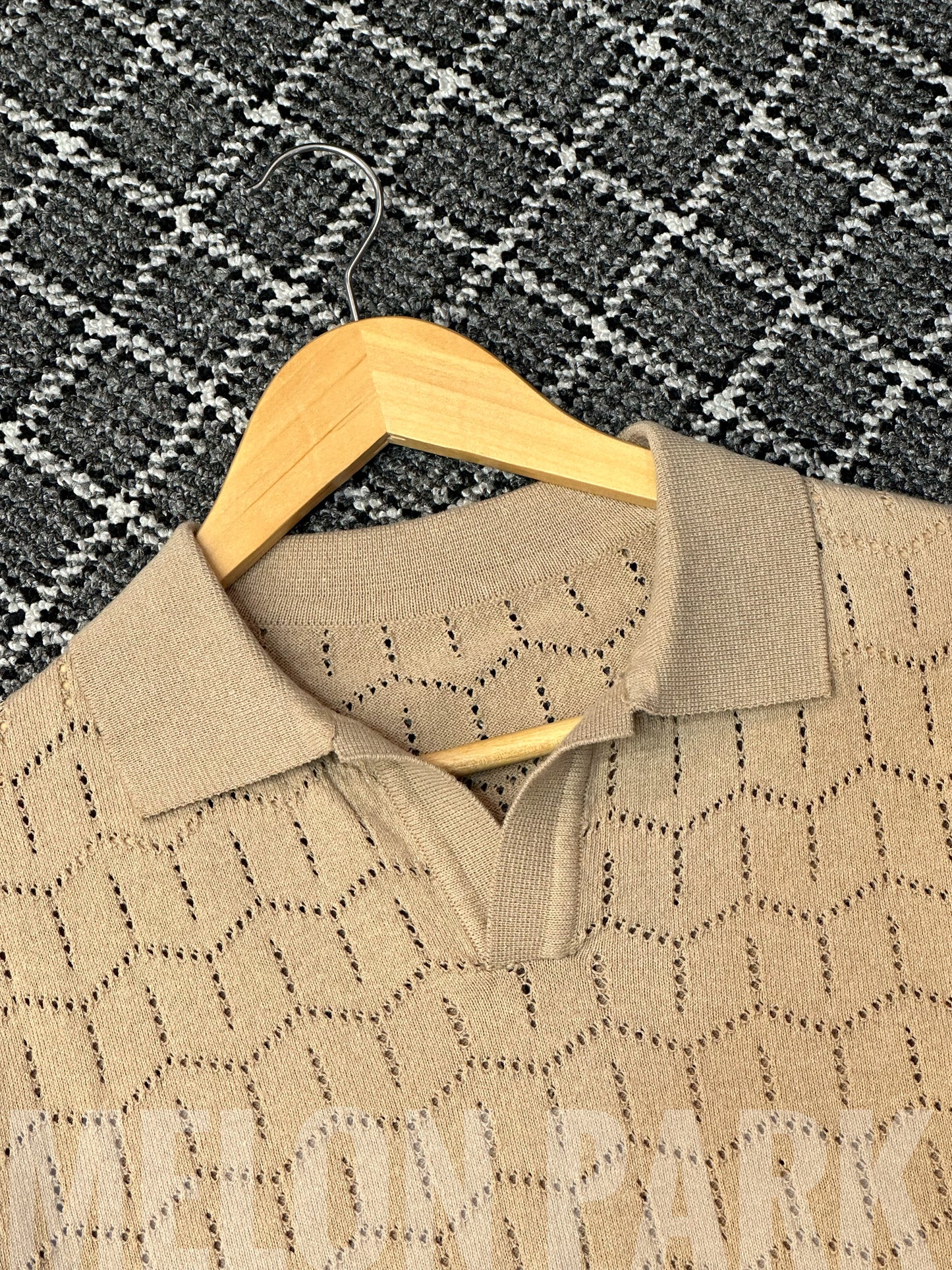 Beige Knitted Polo