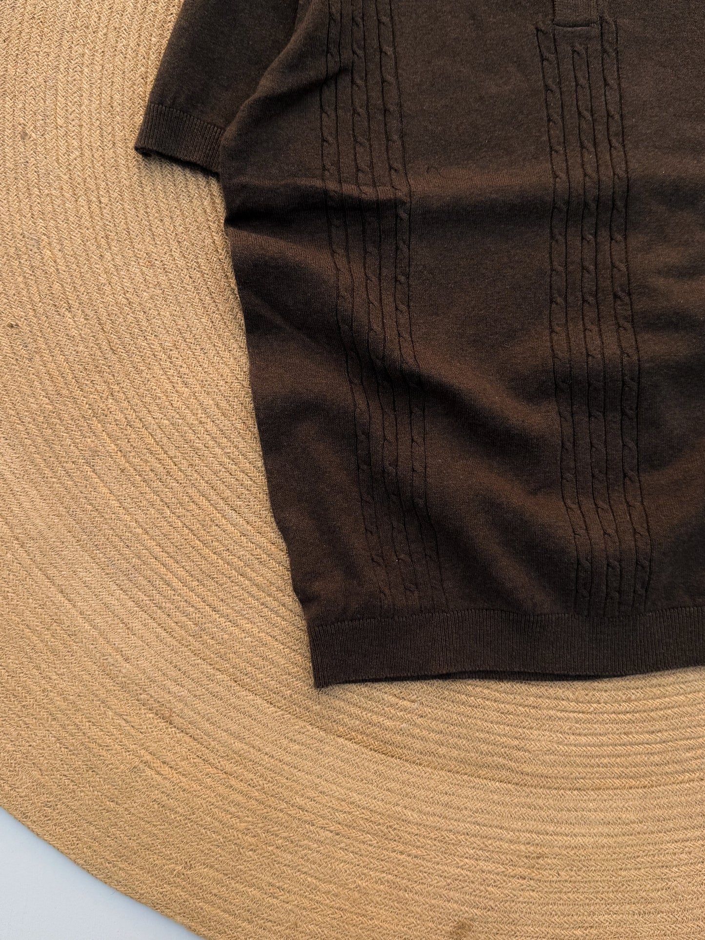Velour Knit polo - Dark Chocolate