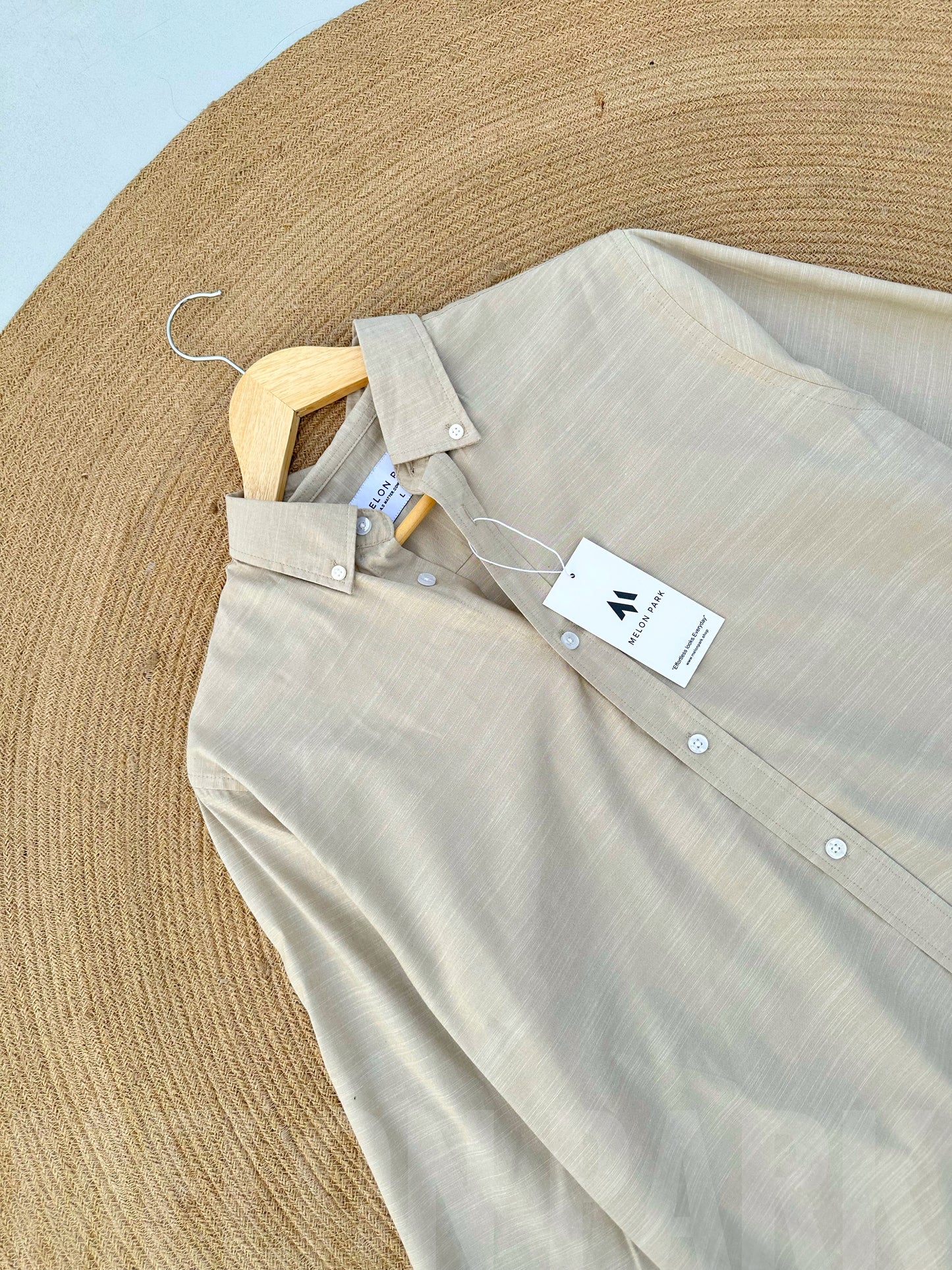 Linen Full sleeve Shirt- Light Beige