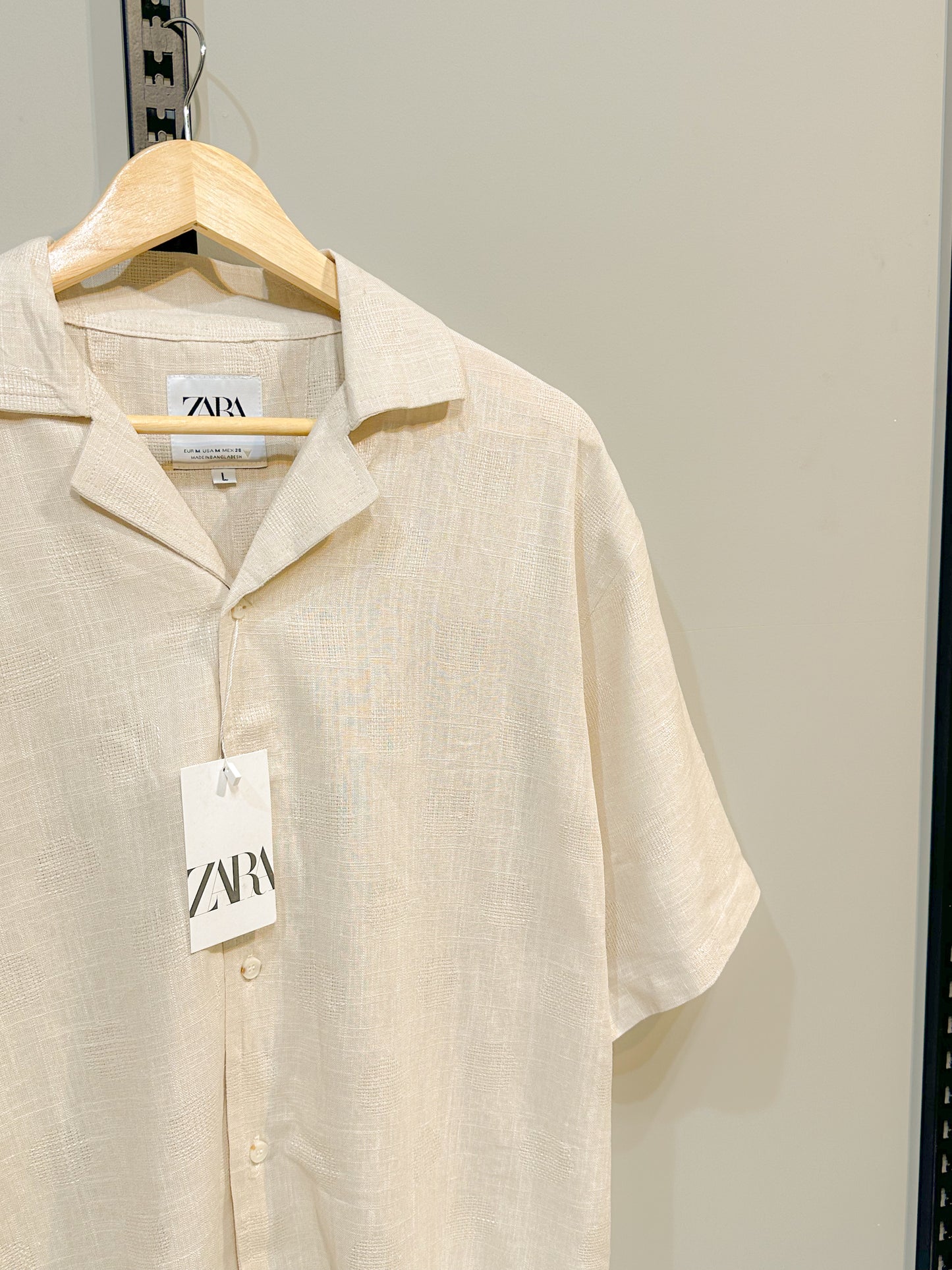 Cuban half shirt - Textured Beige
