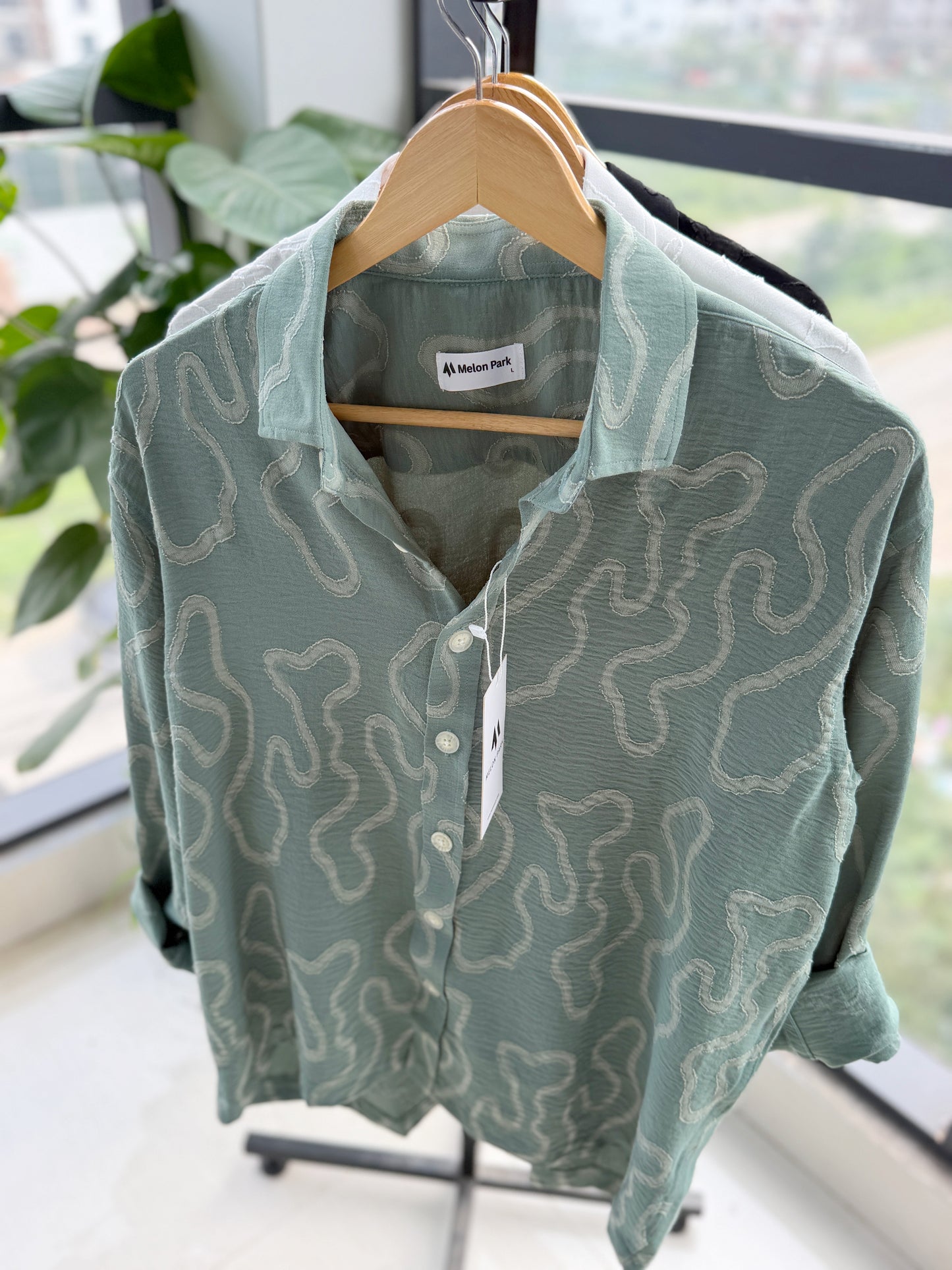 Resort Drop-shoulder shirt - Sage Ripple