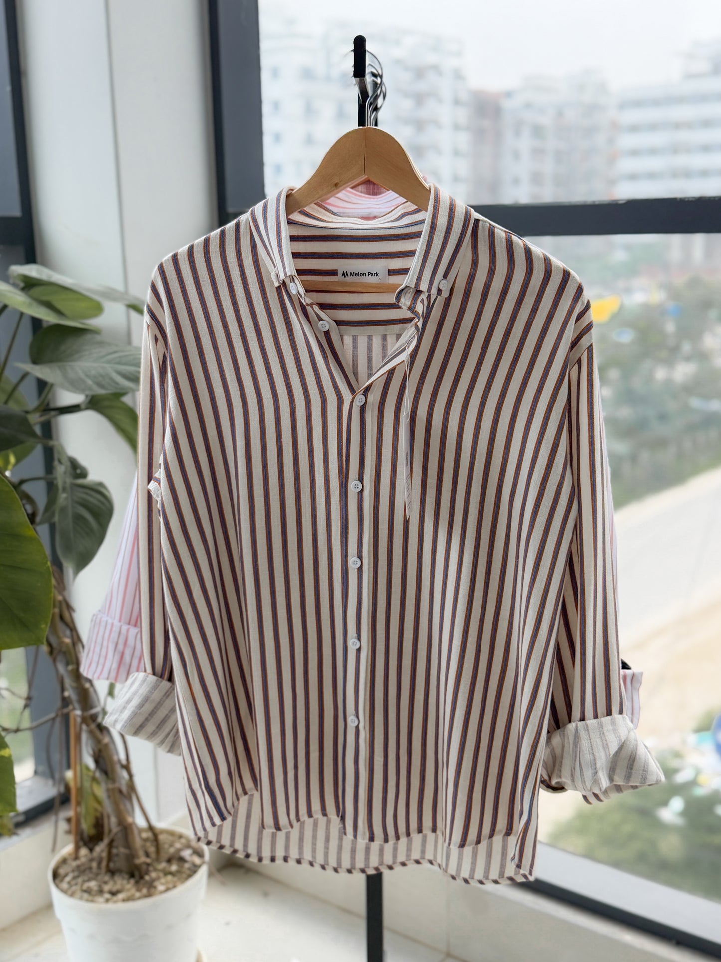 Gentle stripe shirt - Coastline Ochre