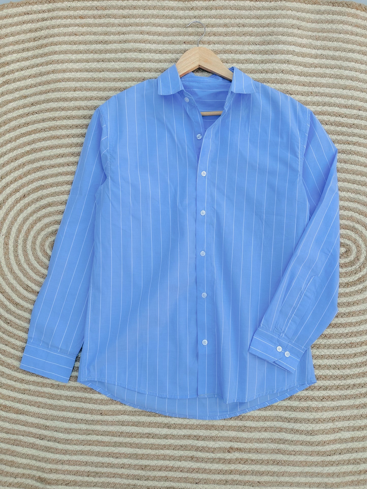 Gentle stripe shirt - Sky Blue Big Stripe