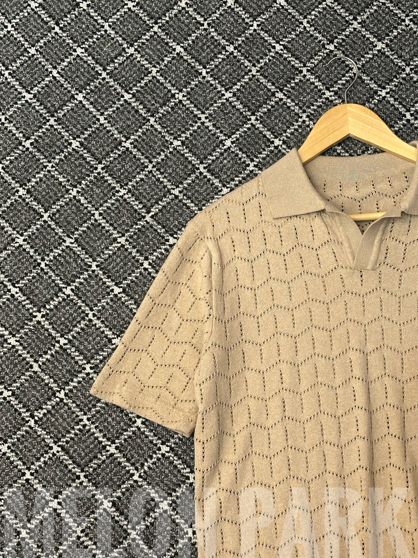 Beige Knitted Polo