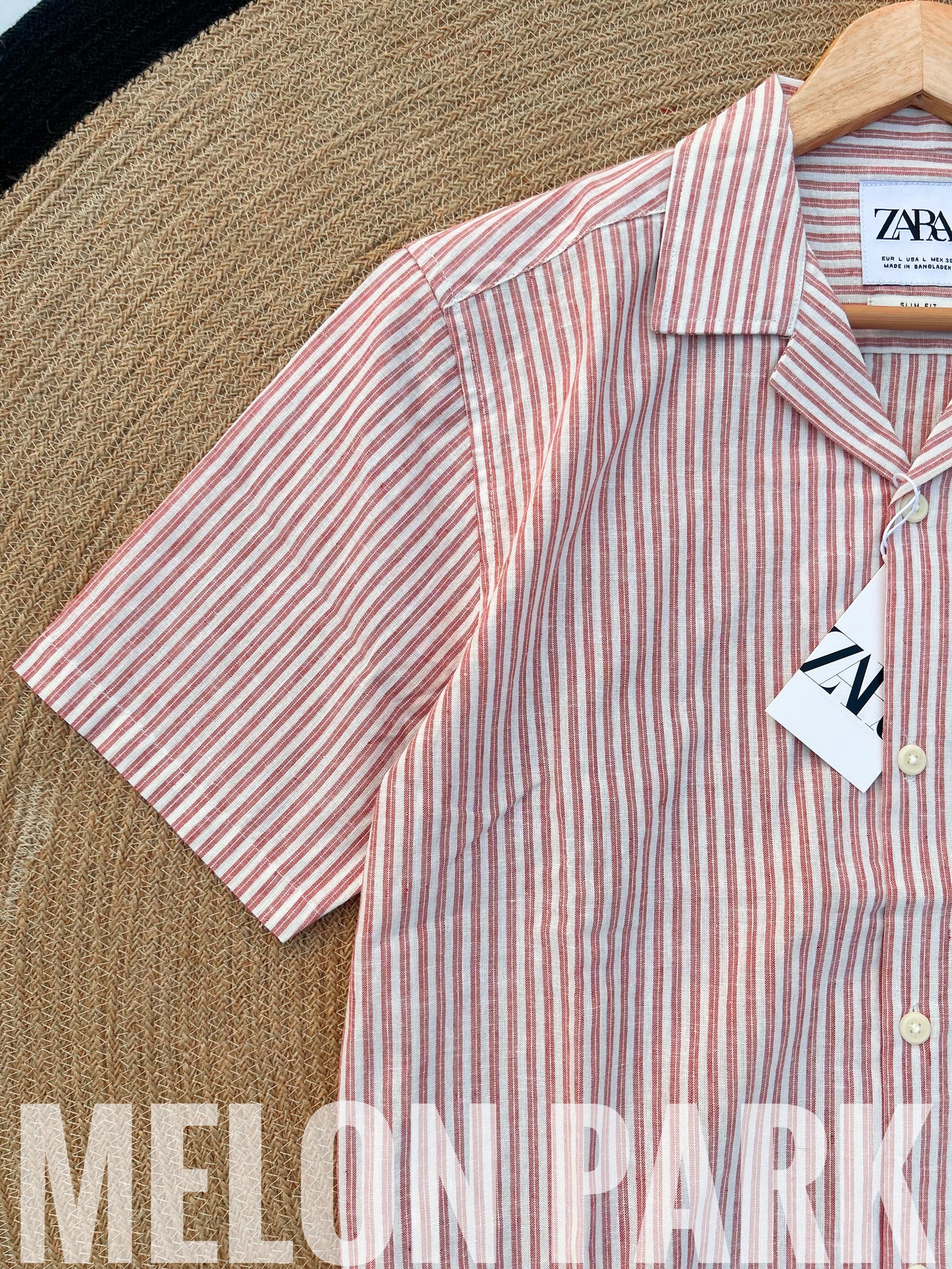Pine peach Old Money Cuban Shirt