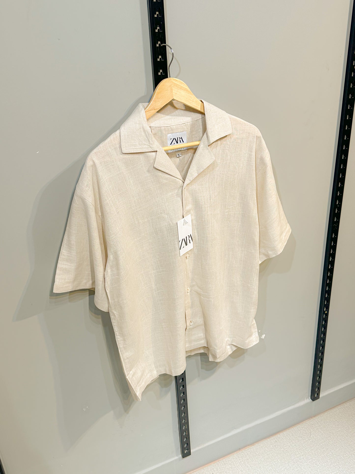 Cuban half shirt - Textured Beige