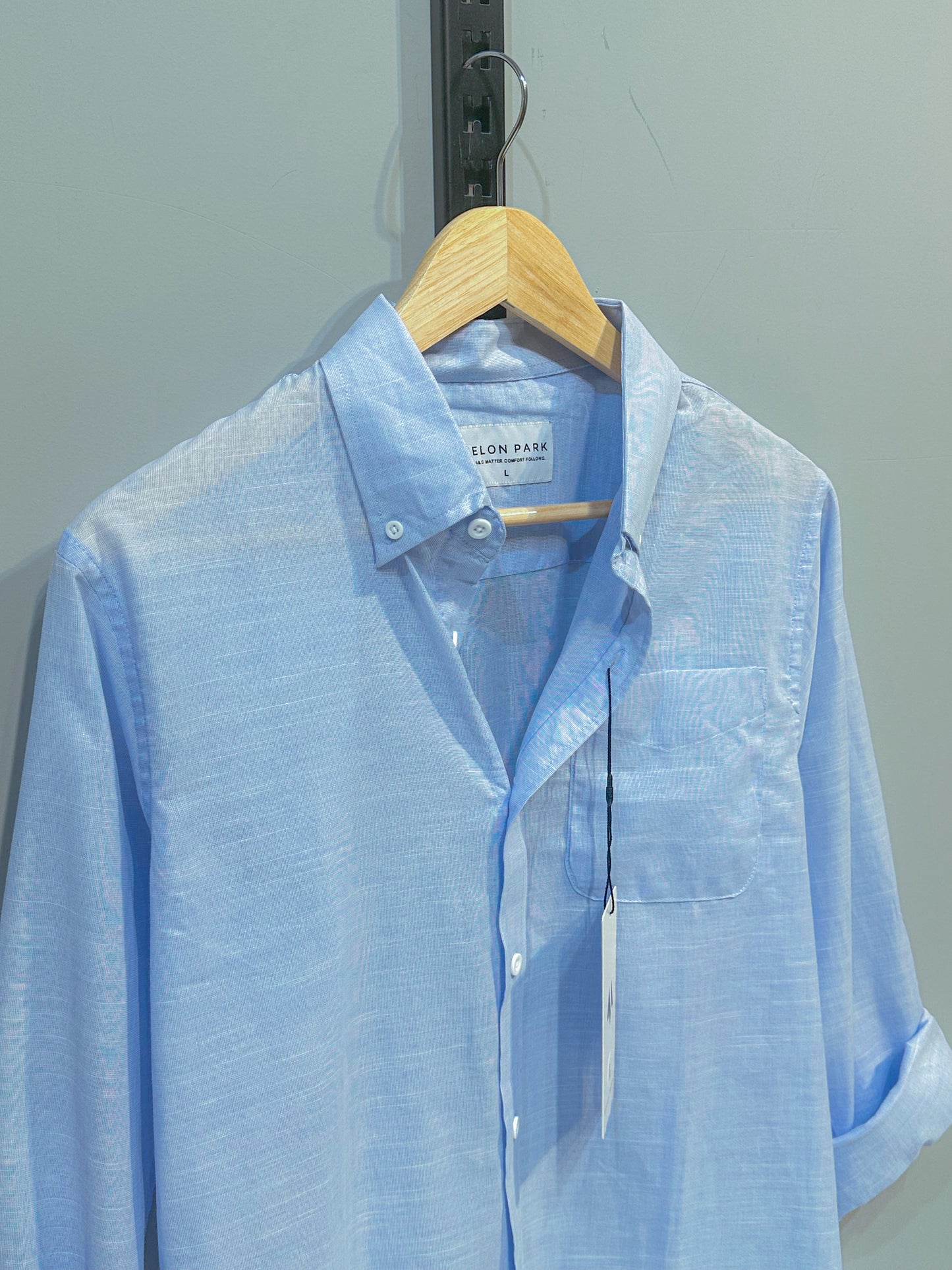 Linen Full sleeve Shirt- Soft Sky Blue
