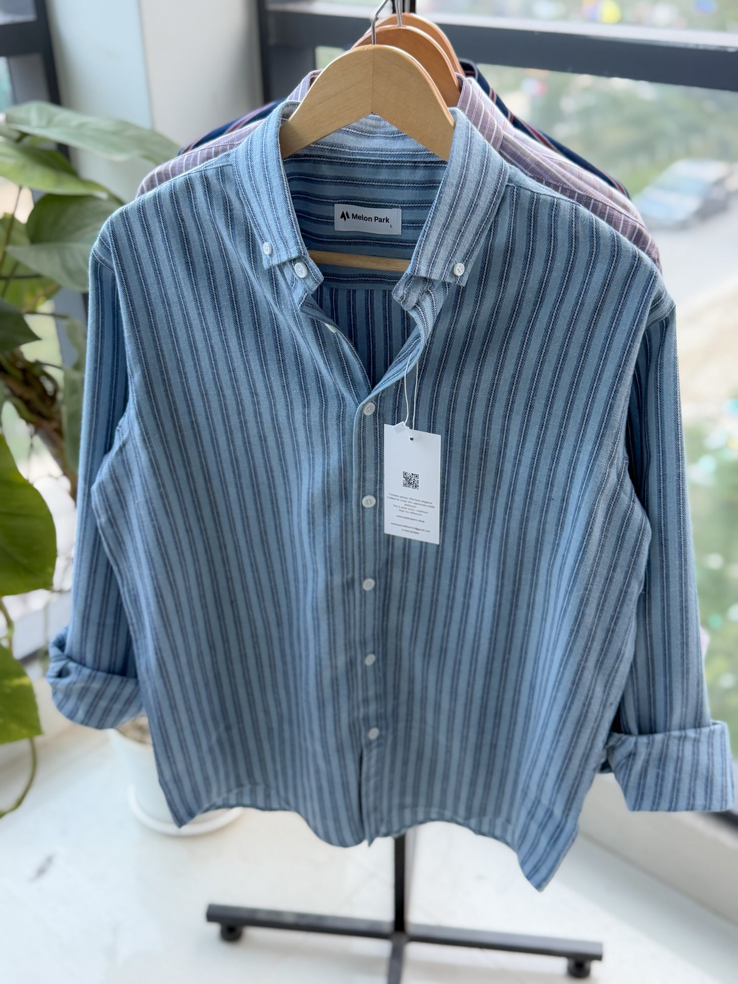 Gentle stripe shirt - Harbor Blue stripe