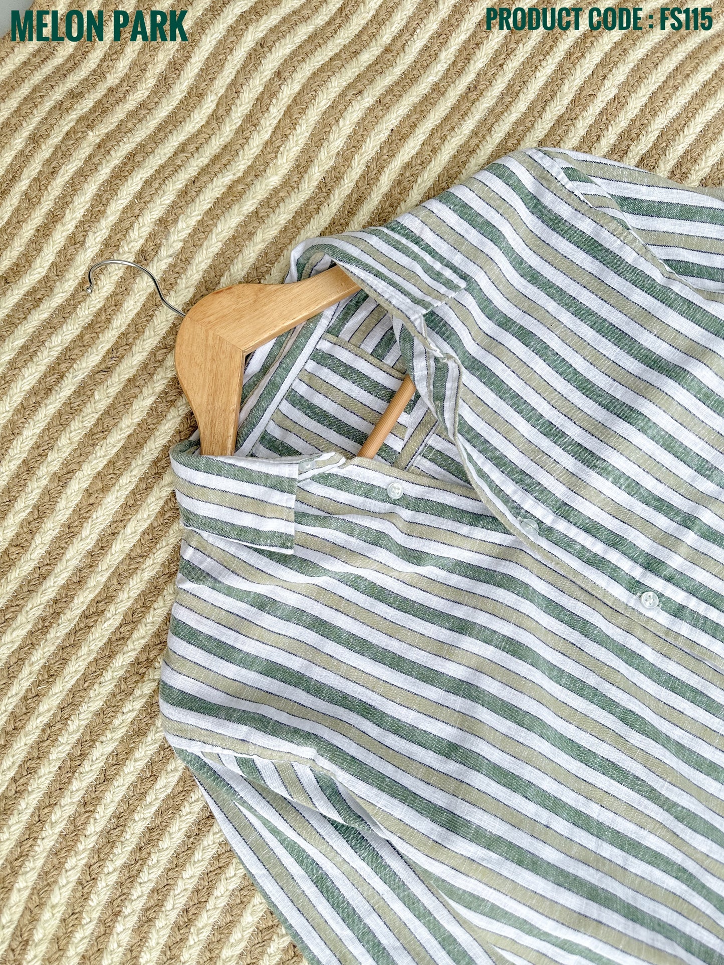 Gentle stripe shirt - Evergreen | FS115