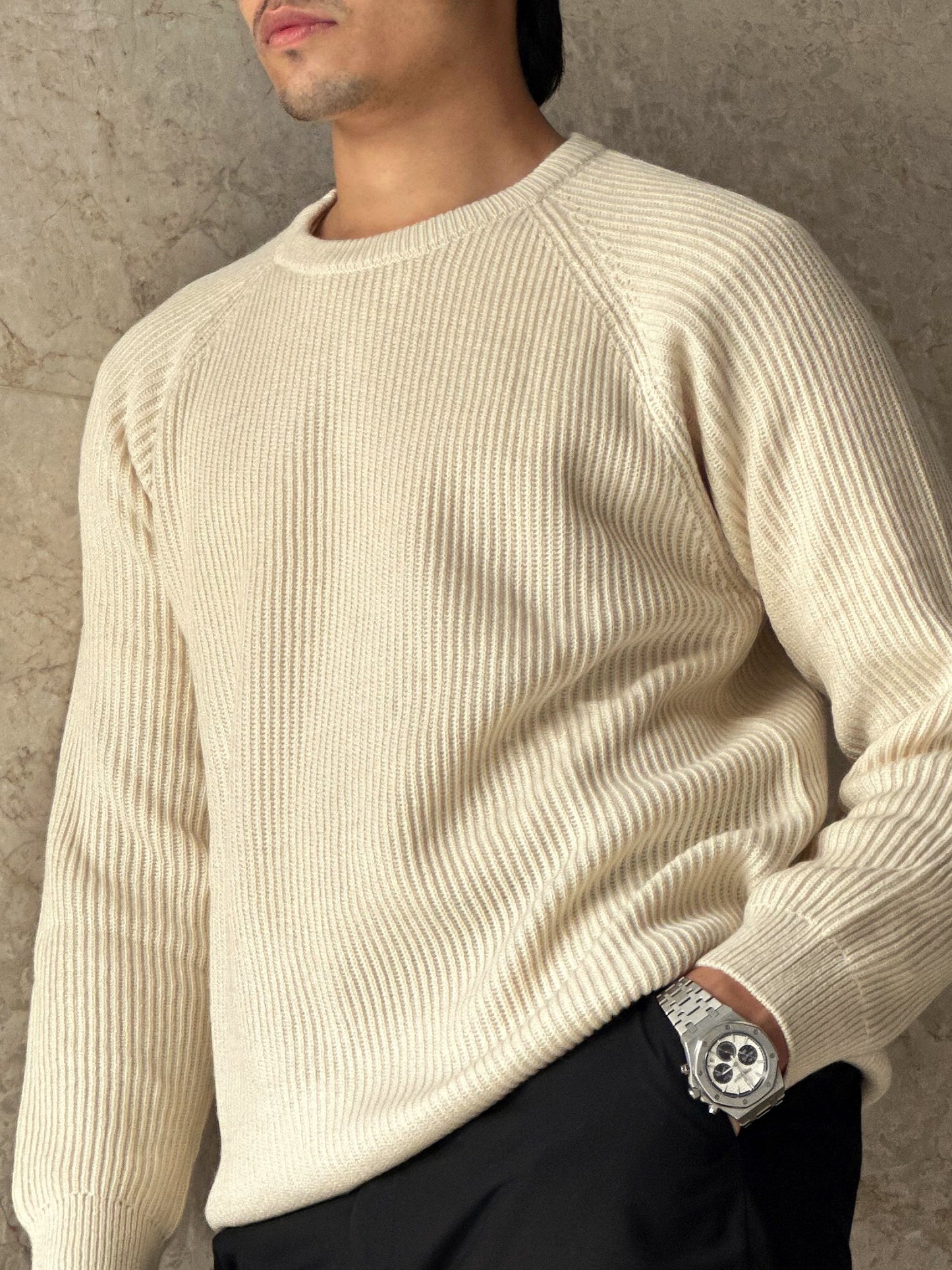 Knitted Signature Sweatshirt - Off white