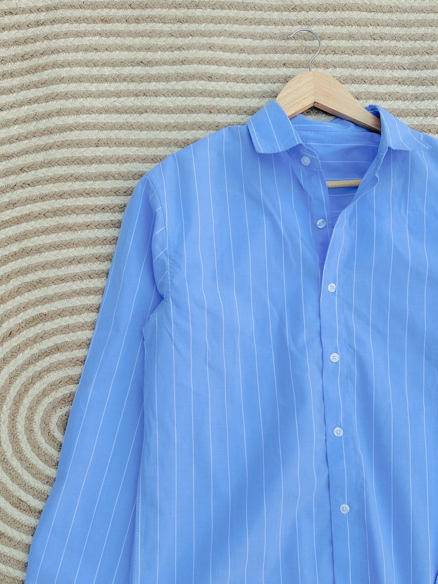 Gentle stripe shirt - Sky Blue Big Stripe
