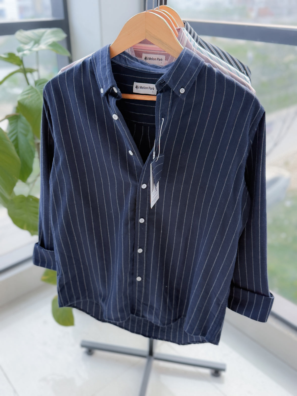 Gentle stripe shirt - Faded Navy Blue stripe