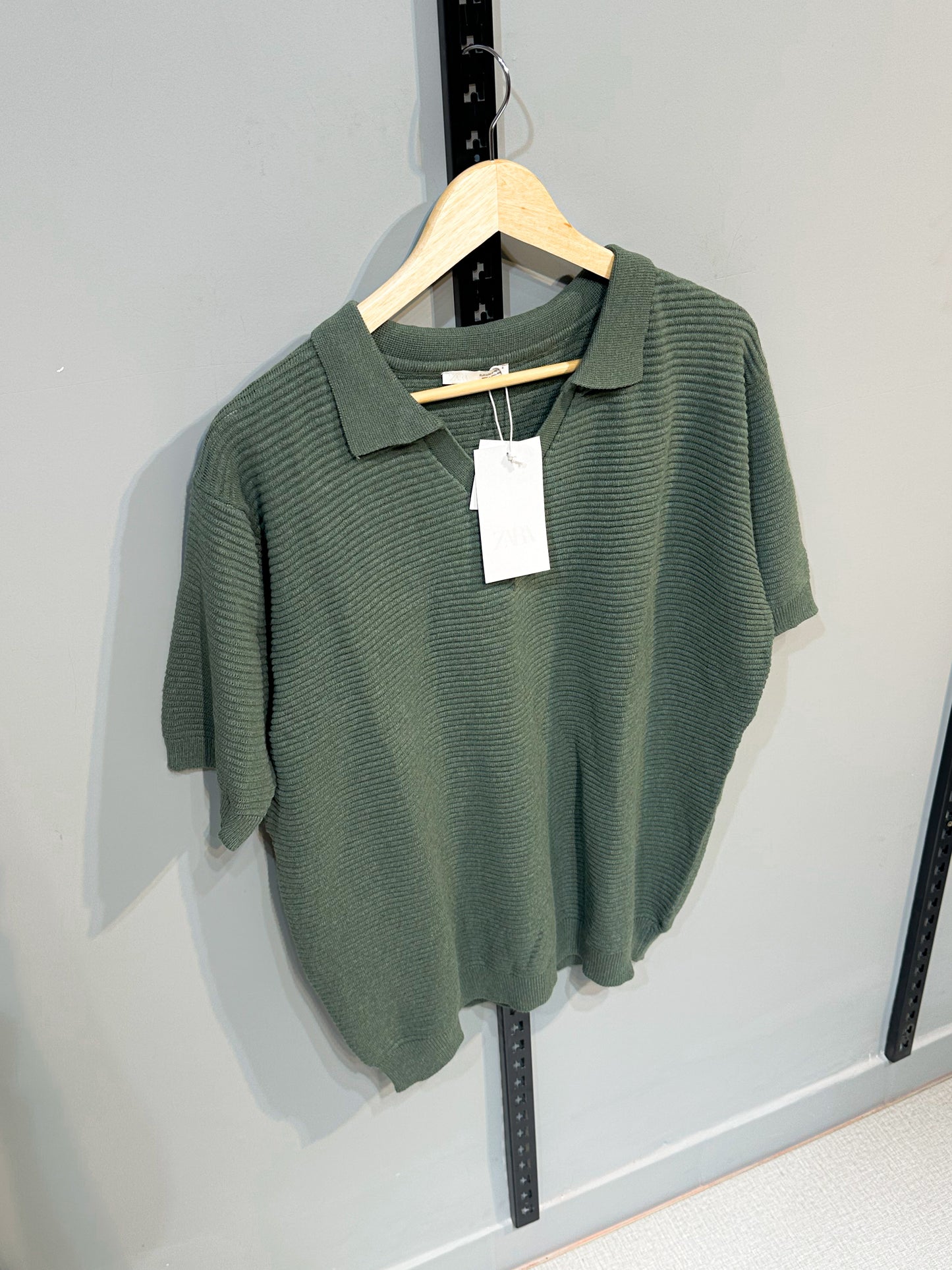 Knitted Polo - Sage Green