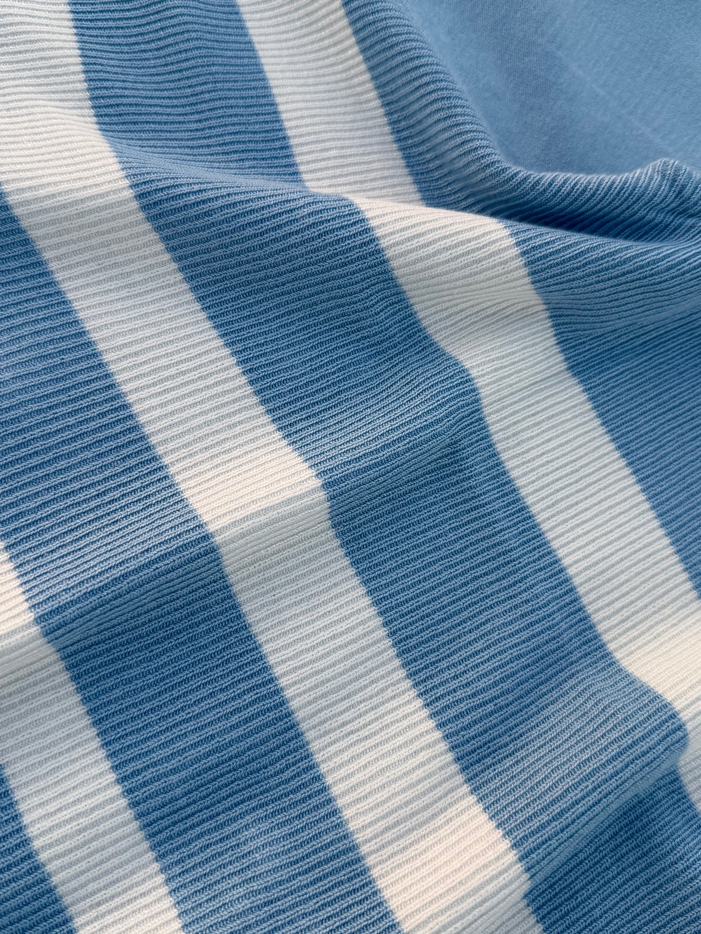 Executive Knitted Polo - Cool Blue with White