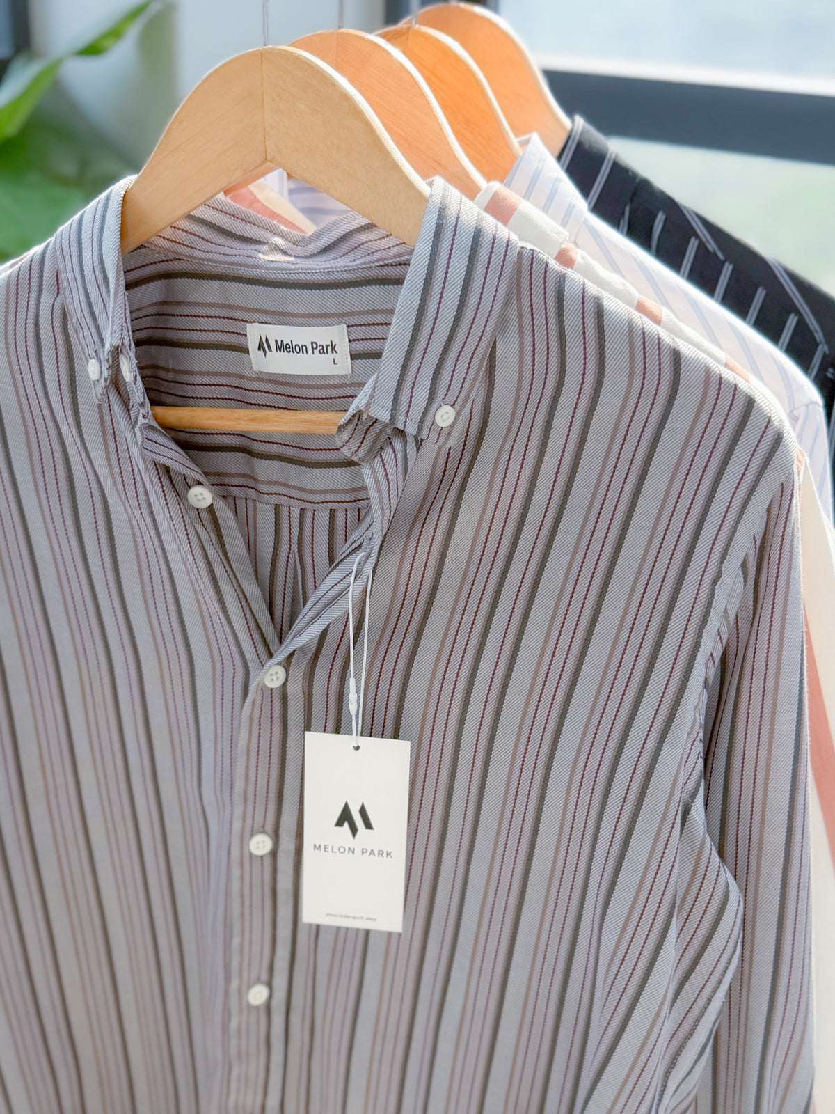 Gentle stripe shirt - Muted Ember
