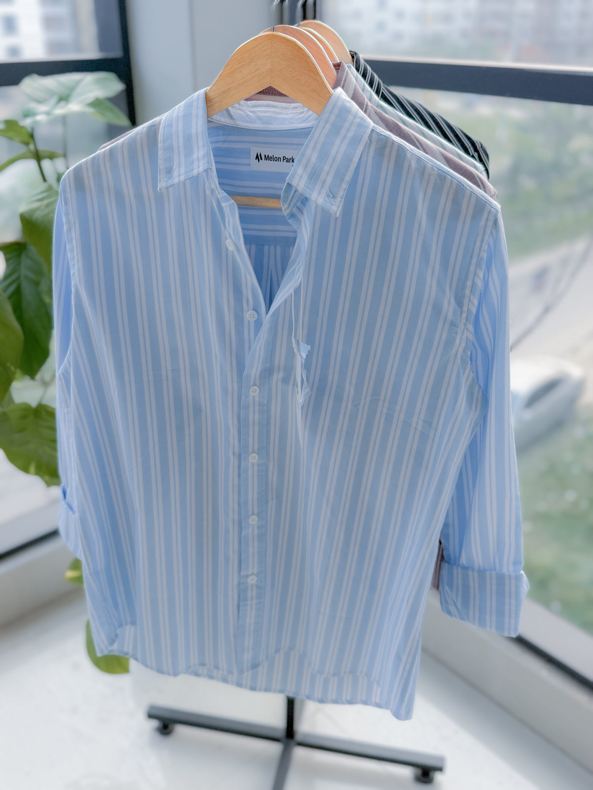 Gentle stripe shirt - Blue Glacier