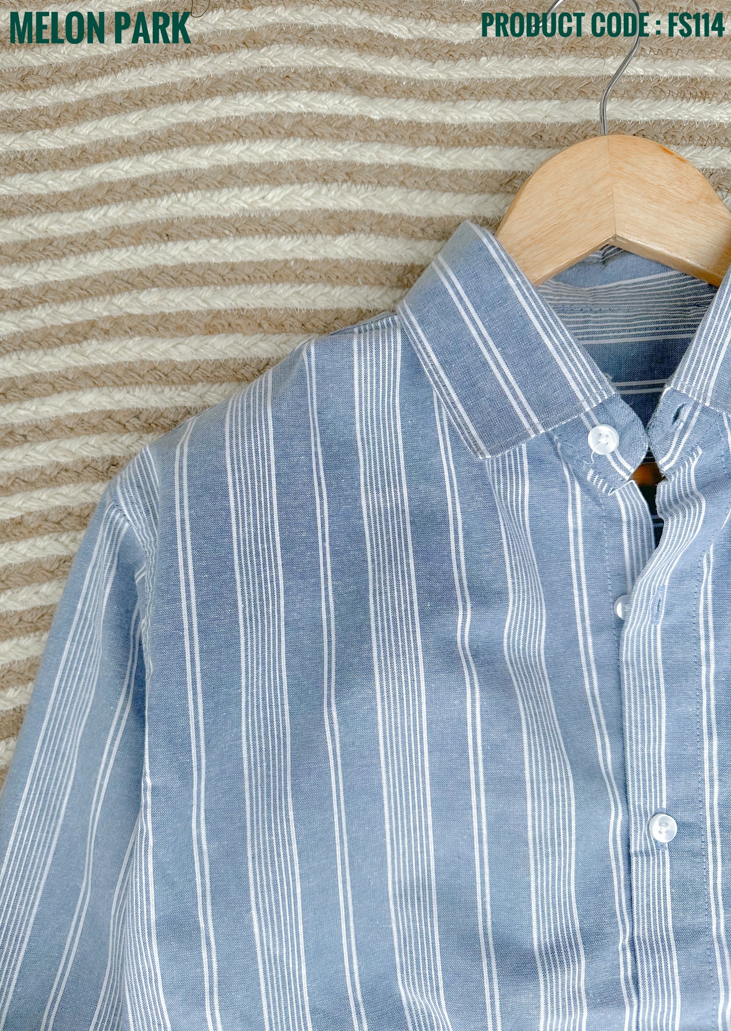 Gentle stripe shirt - Blue with White | FS114