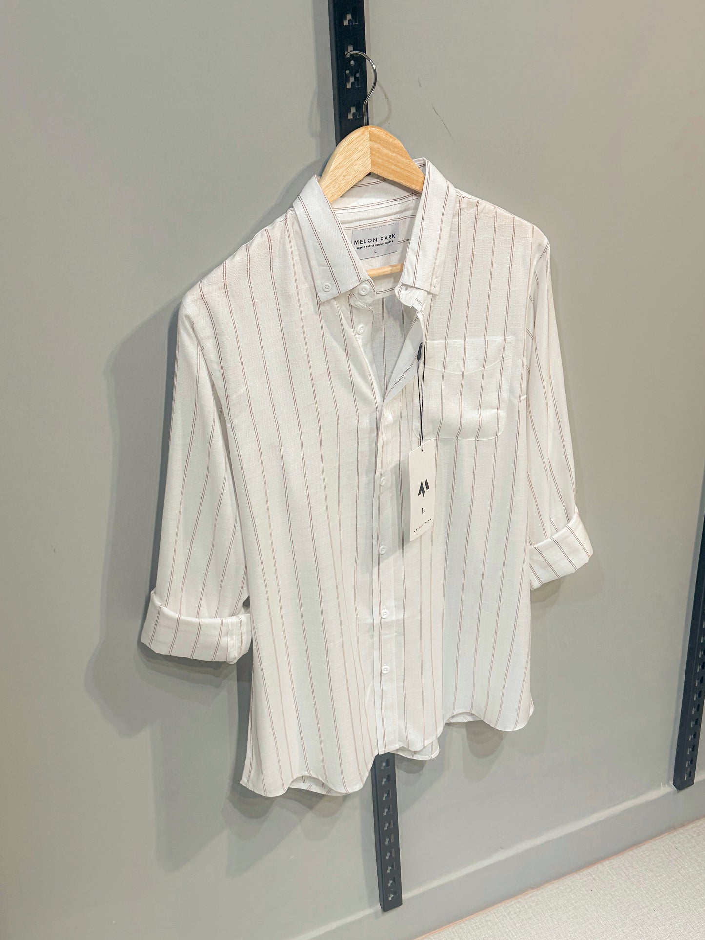 Old Money Full sleeve Shirt- White stripe