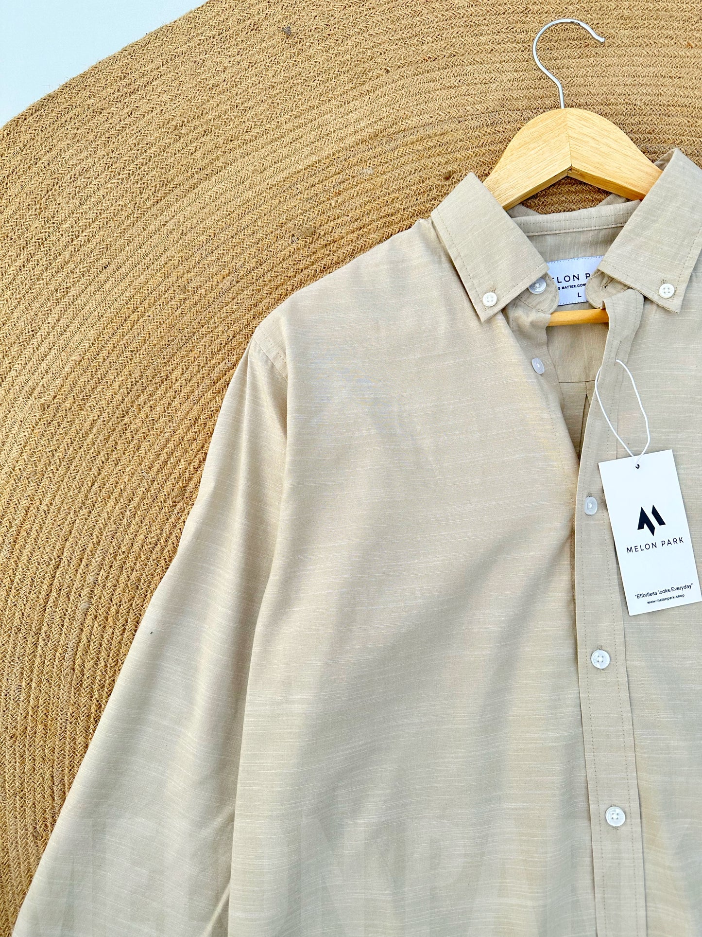 Linen Full sleeve Shirt- Light Beige