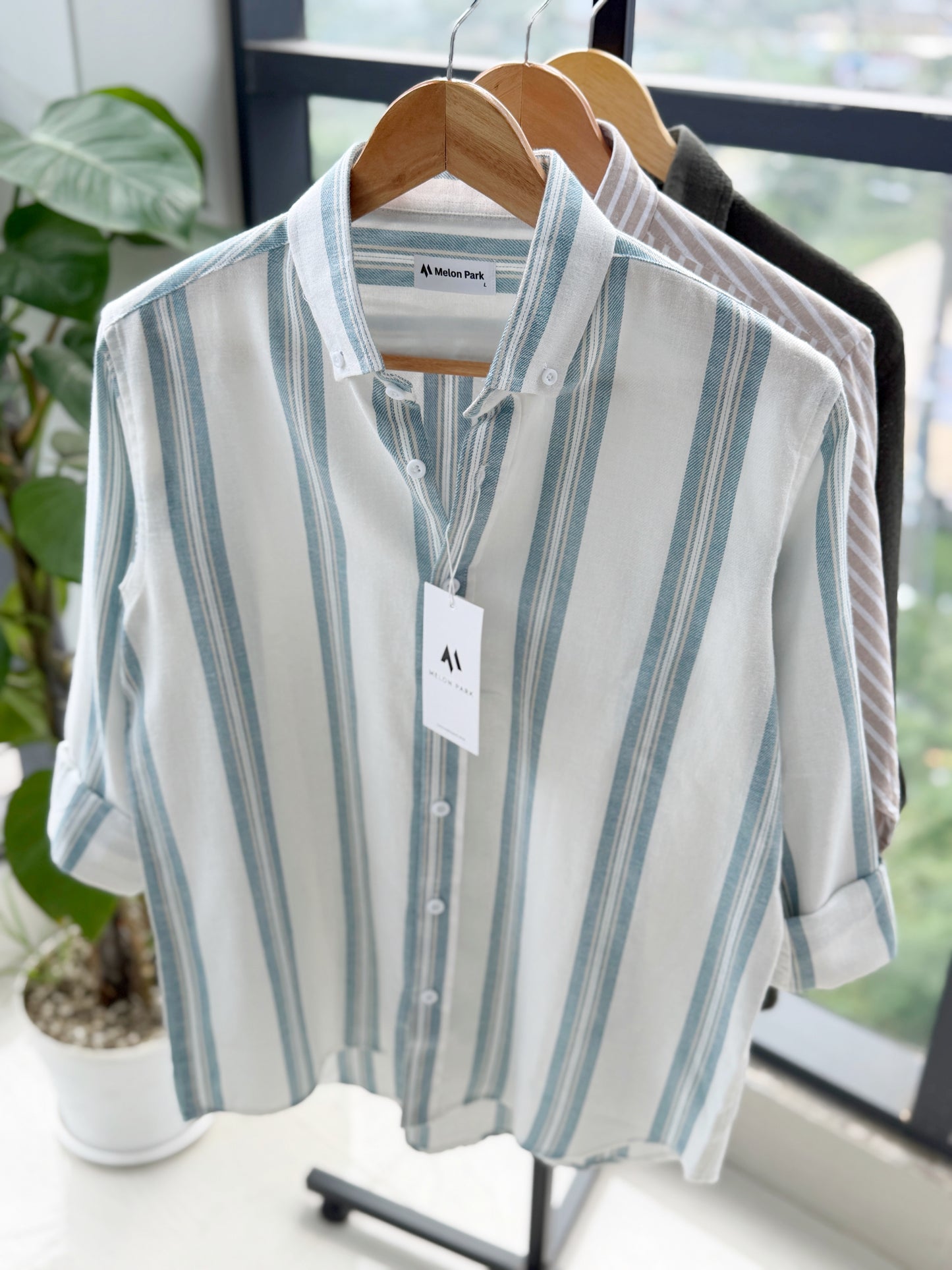 Gentle stripe shirt - Sea glass