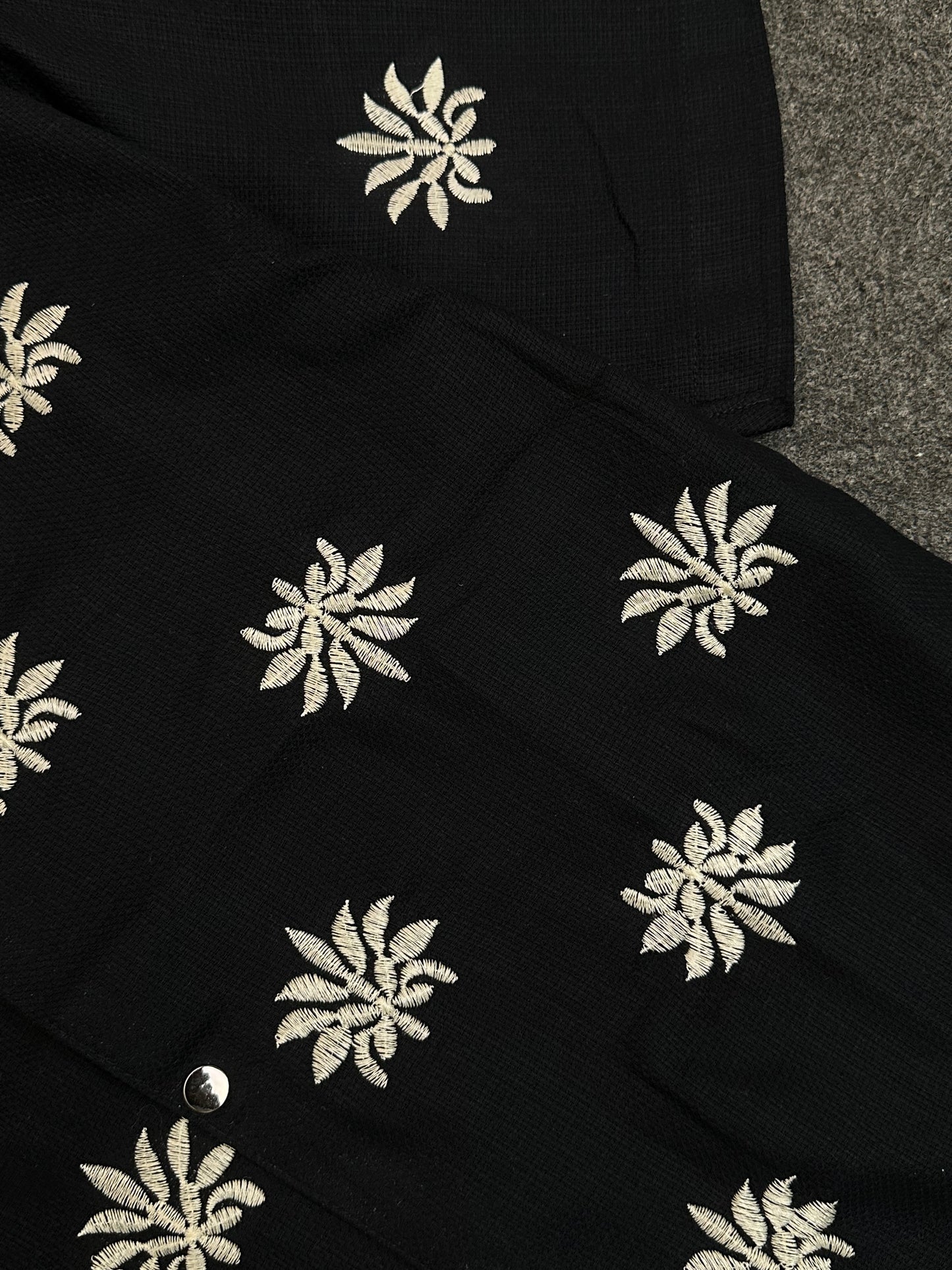 Black Floral Cuban Shirt