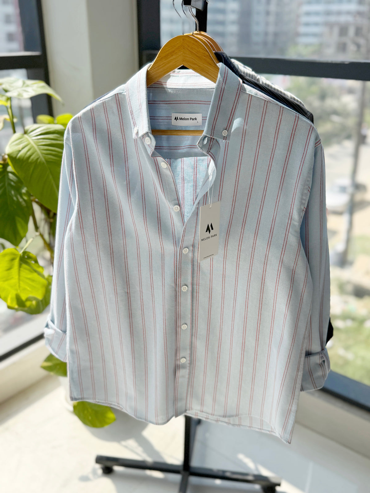 Gentle stripe shirt - Ocean Coral
