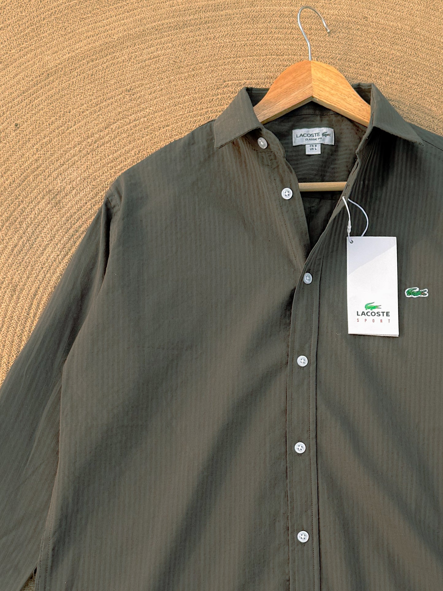 Striped Classic Shirt - Olive Green