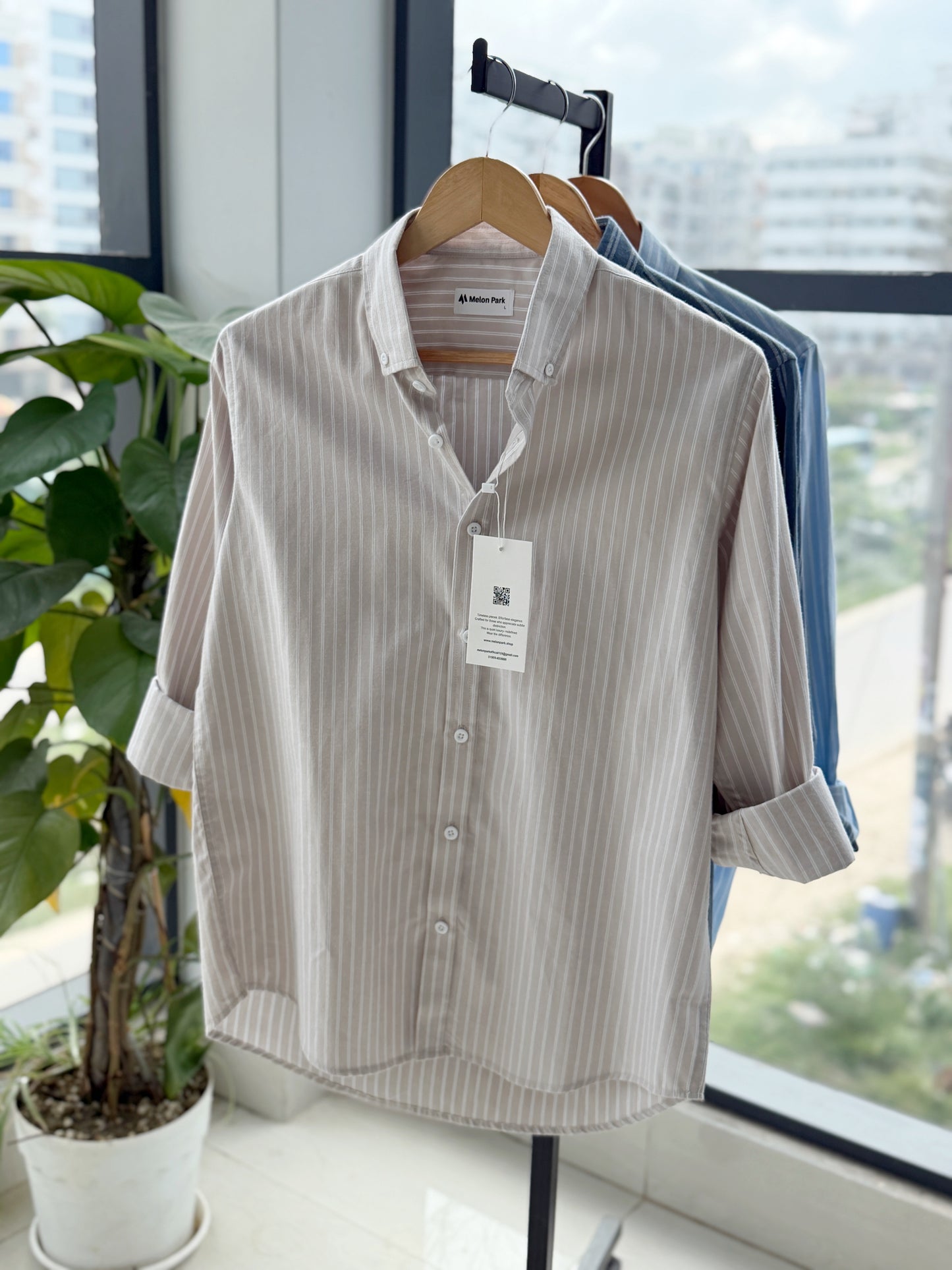 Gentle stripe shirt - Dune stripe