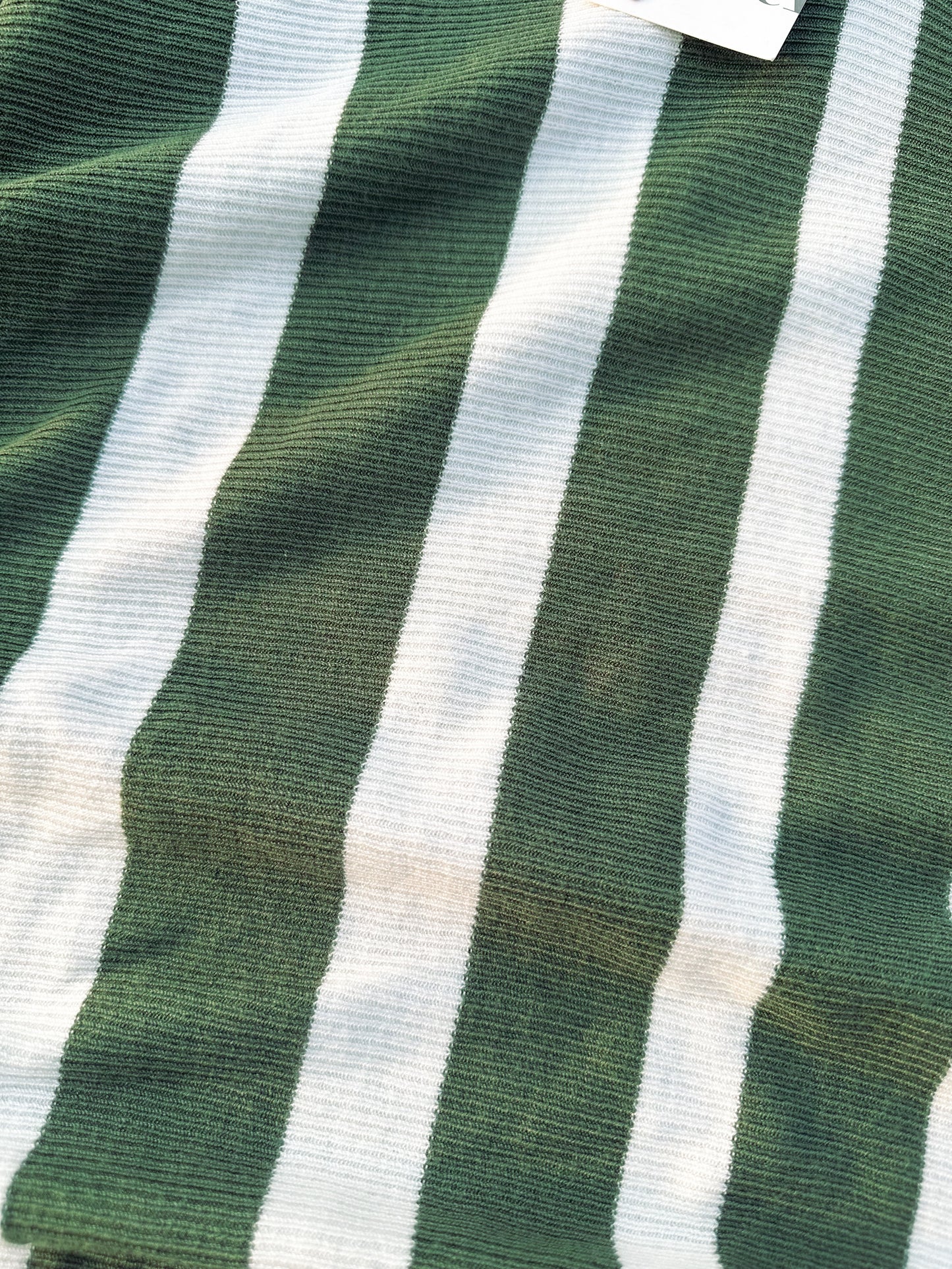 Executive Knitted Polo - Olive with White