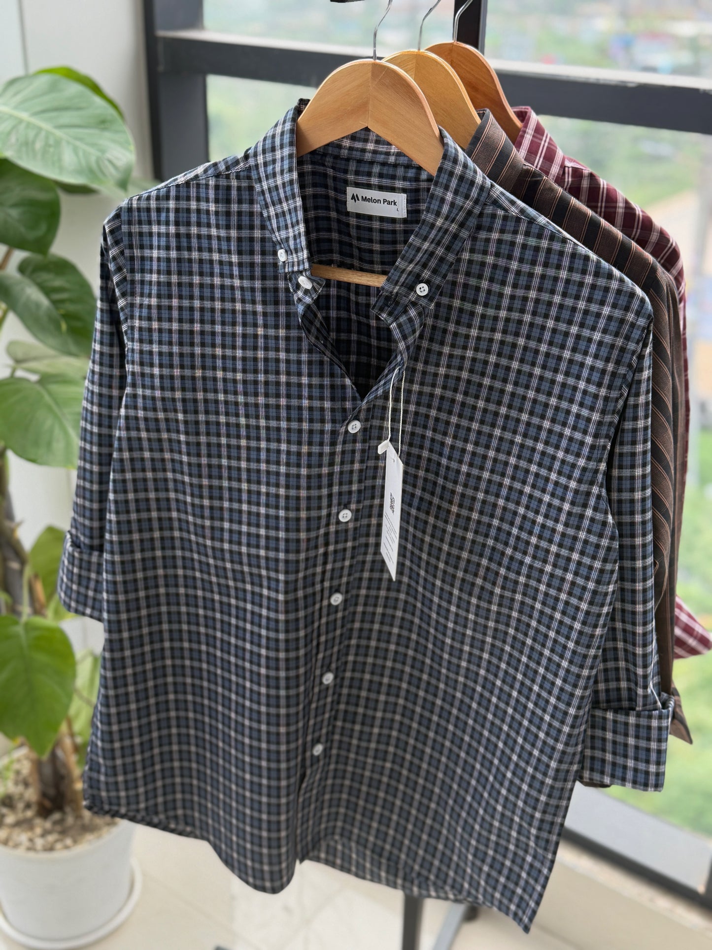 Gentle check shirt - Nordic Twilight