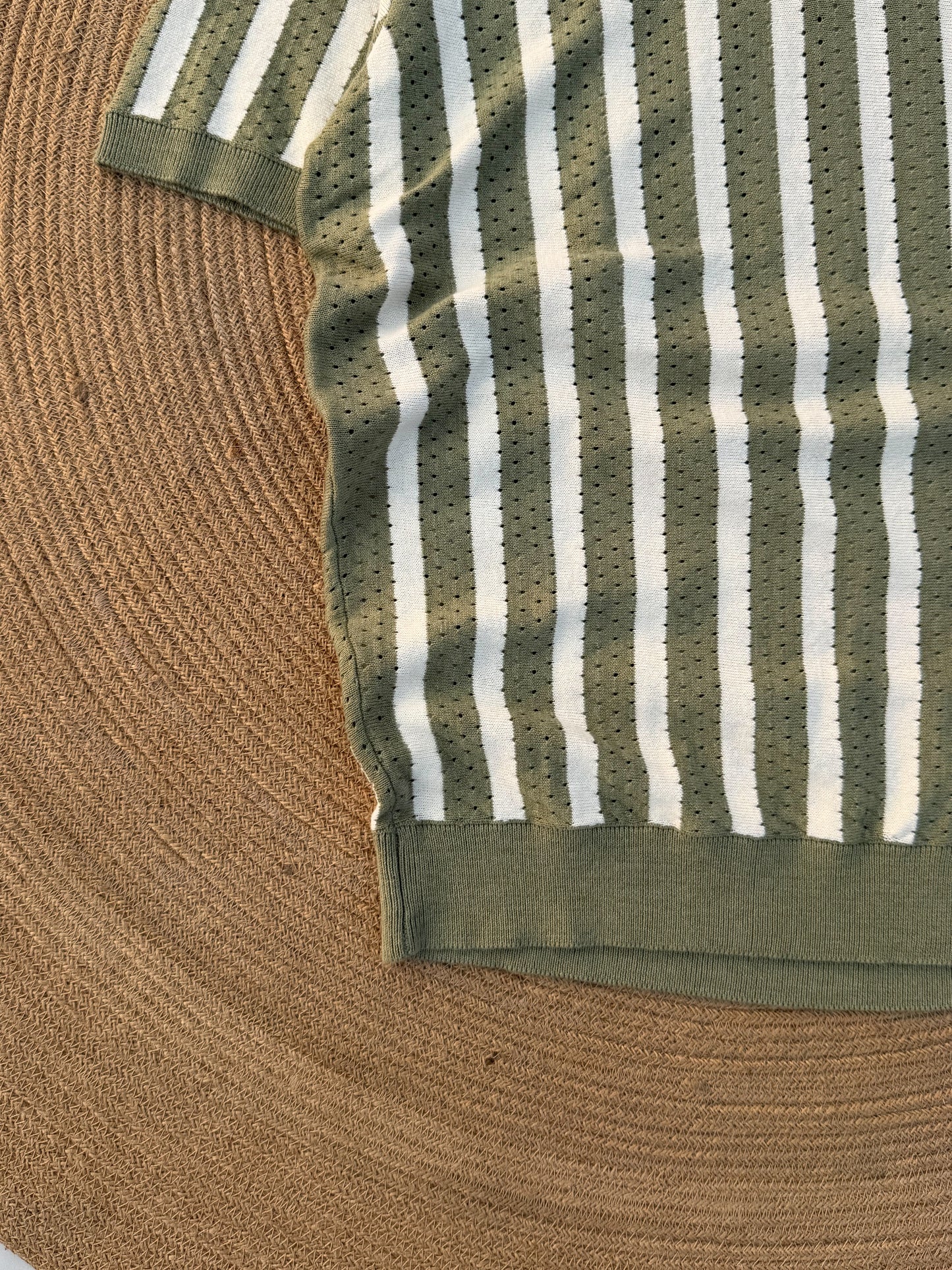 Classic Zipper Polo - Mint with White