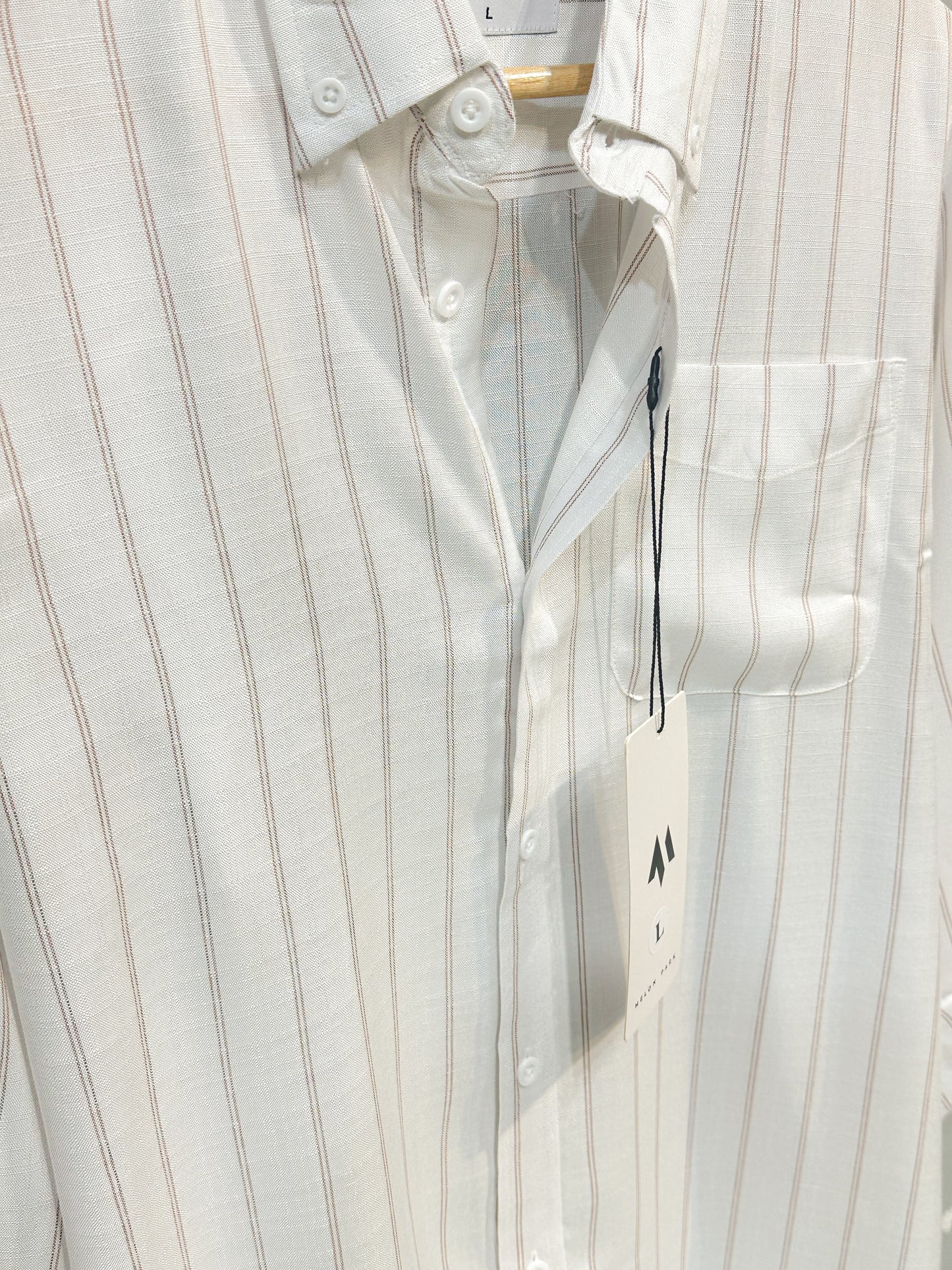 Old Money Full sleeve Shirt- White stripe