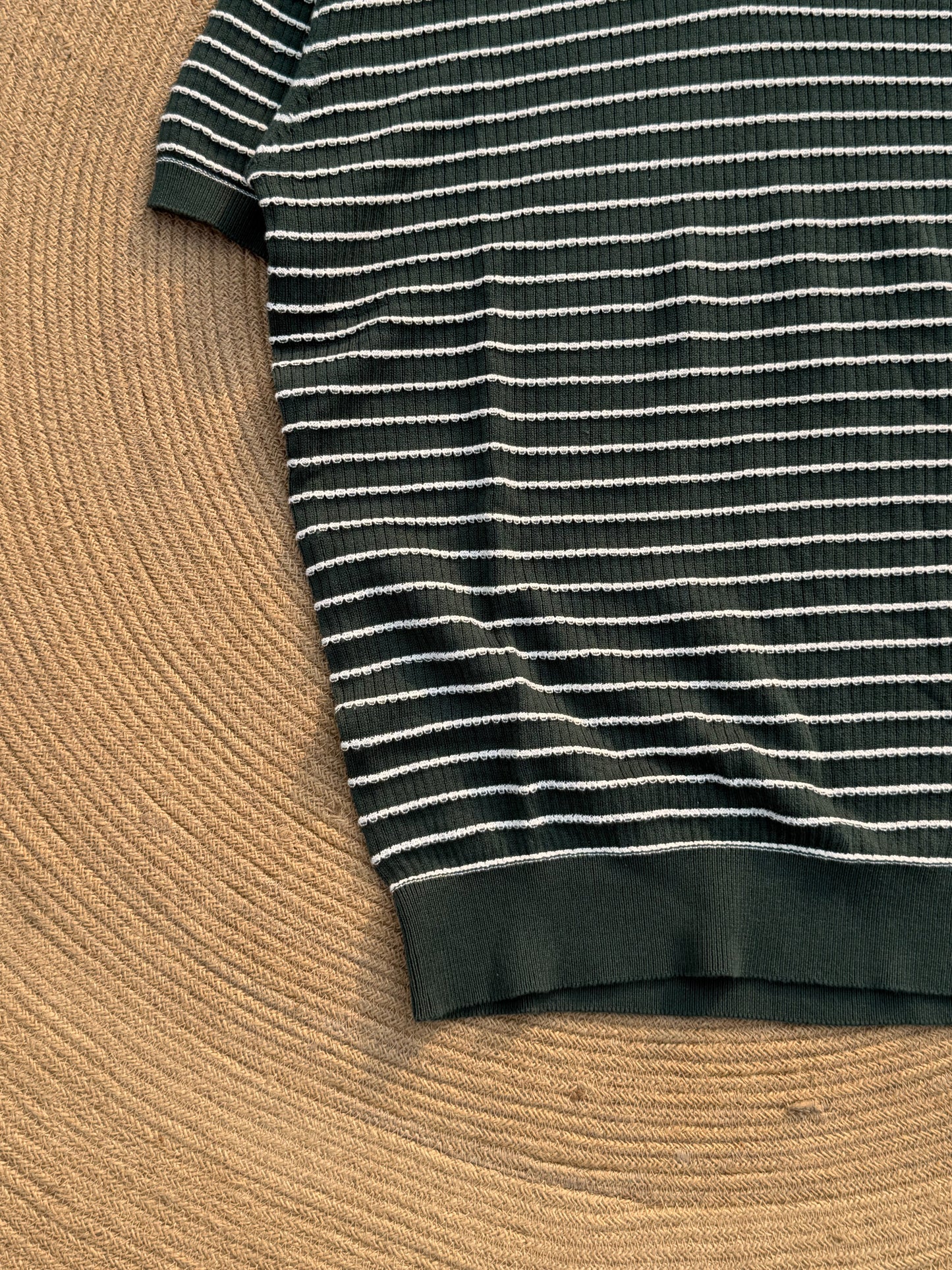 Cabana Knitted Polo - Bottle Green