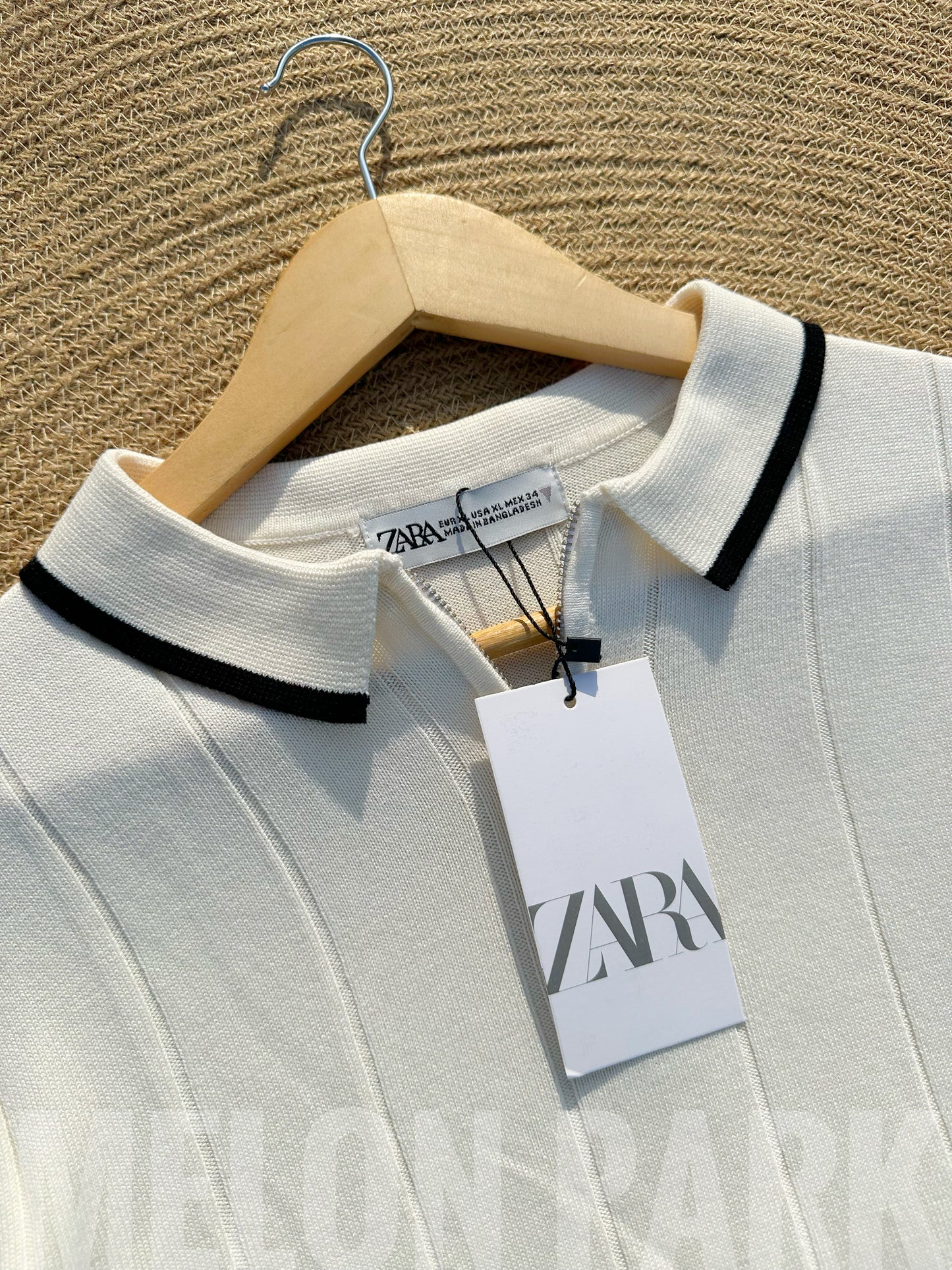 White Old Money Zipper Polo