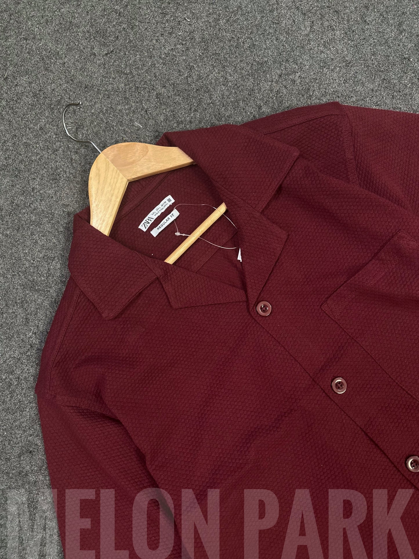 Maroon Dropshoulder Cuban Shirt