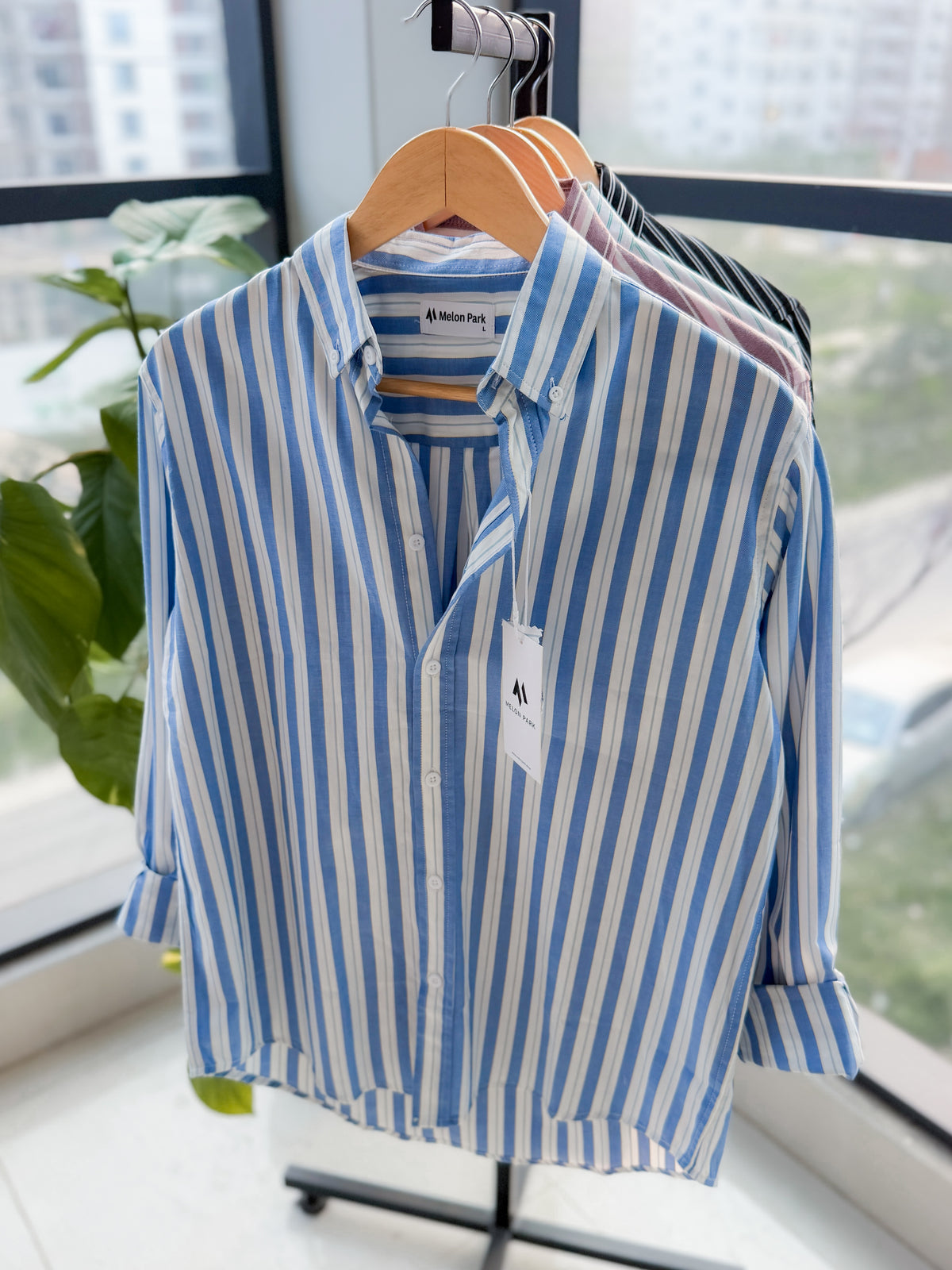 Gentle stripe shirt - Cerulean Breeze