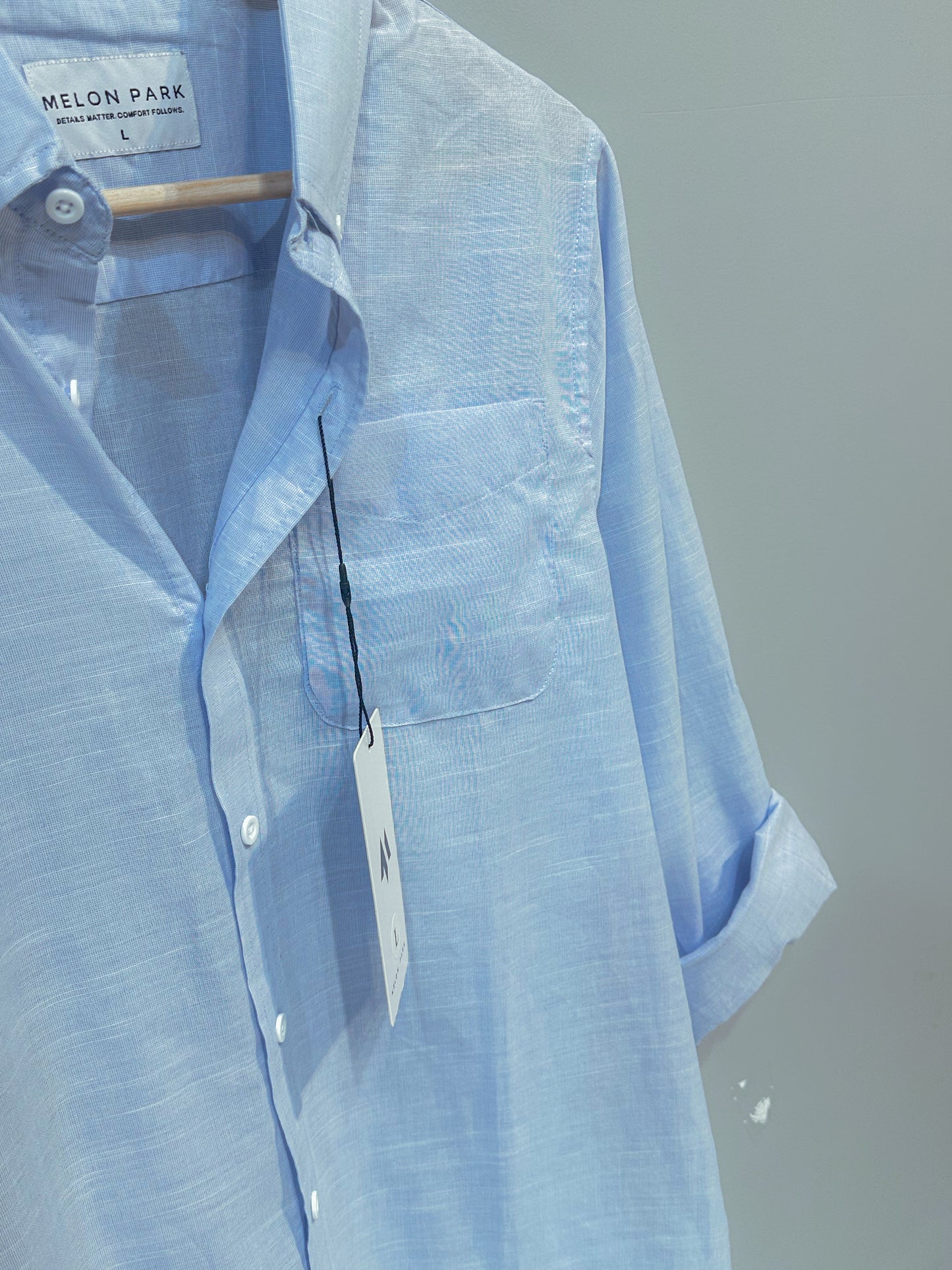Linen Full sleeve Shirt- Soft Sky Blue