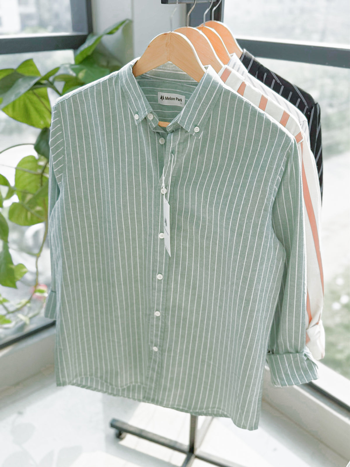 Gentle stripe shirt - Mint meadow stripe