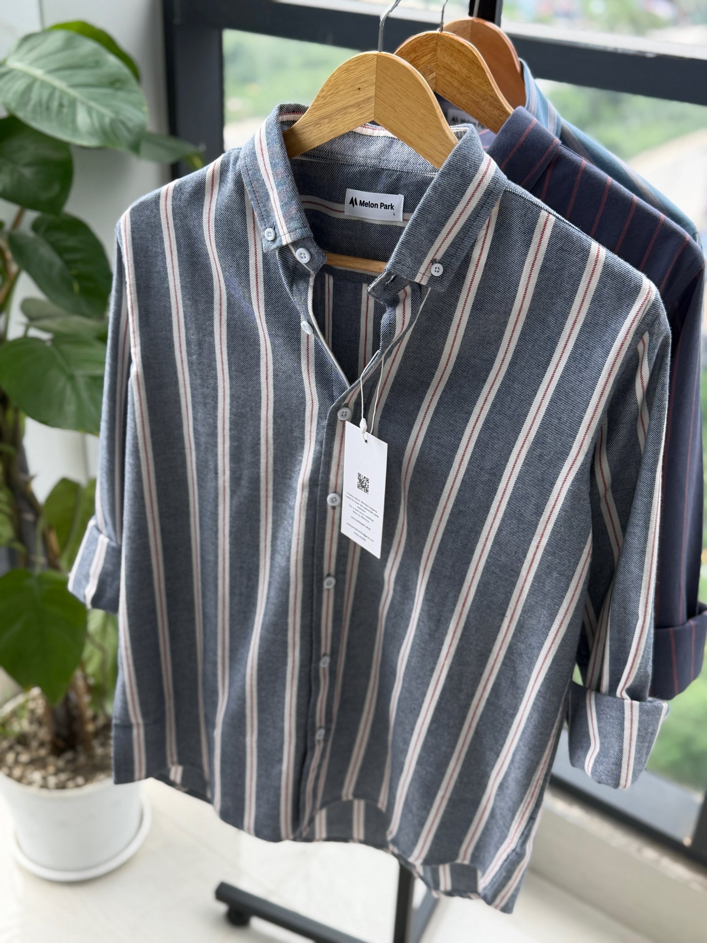 Gentle stripe shirt - Atlantic