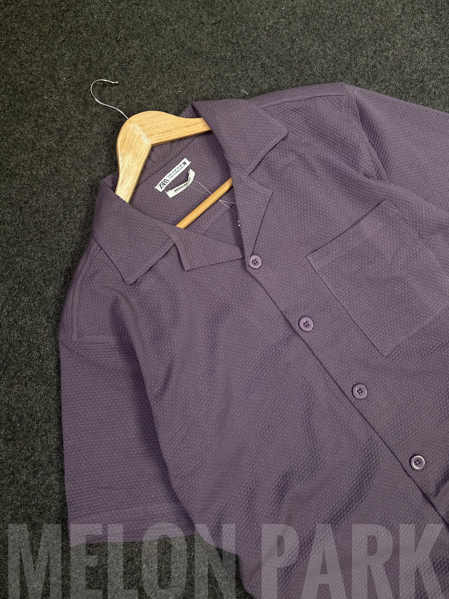 Purple Dropshoulder Cuban Shirt