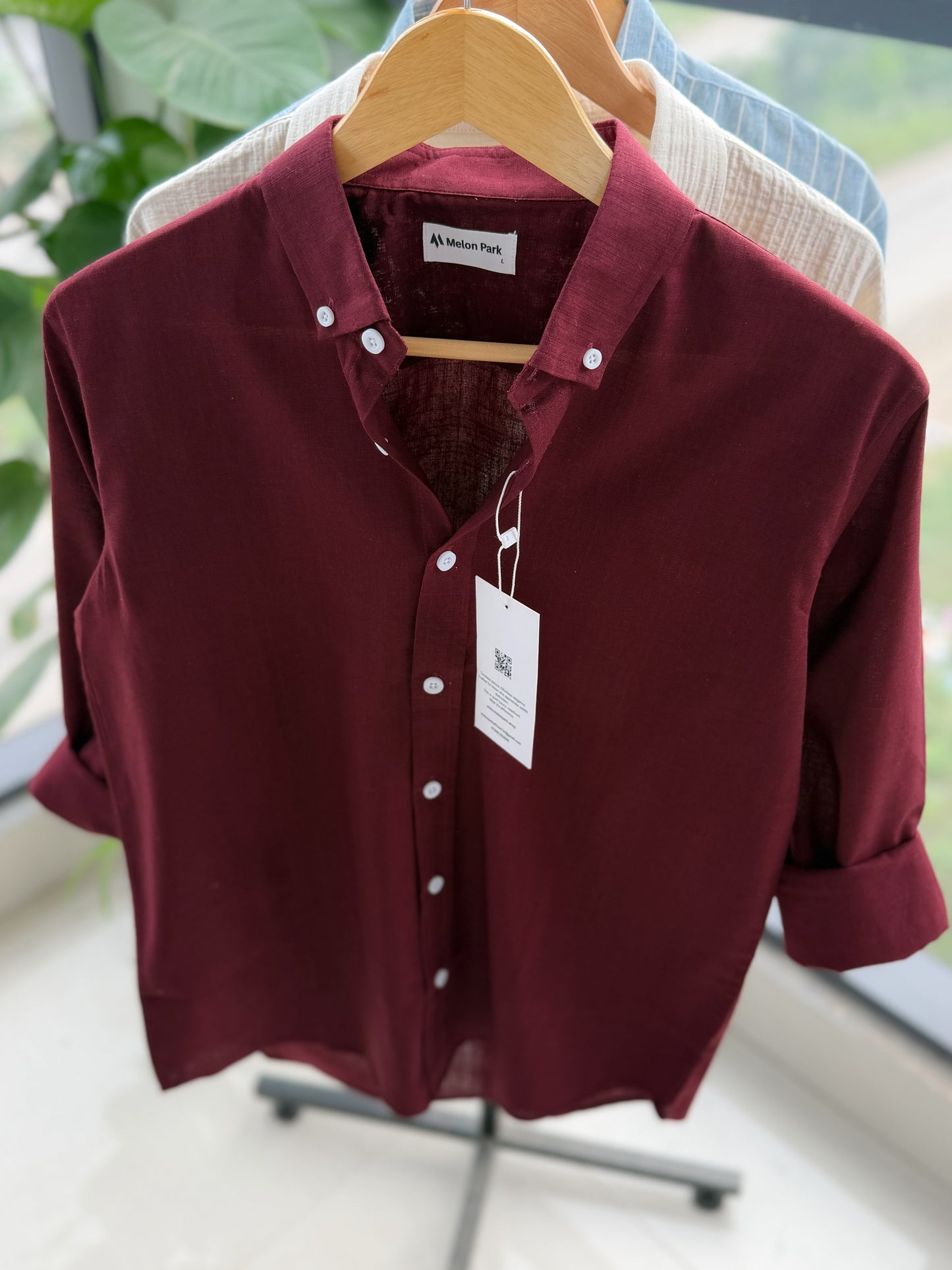 Signature Remi cotton shirt - Maroon