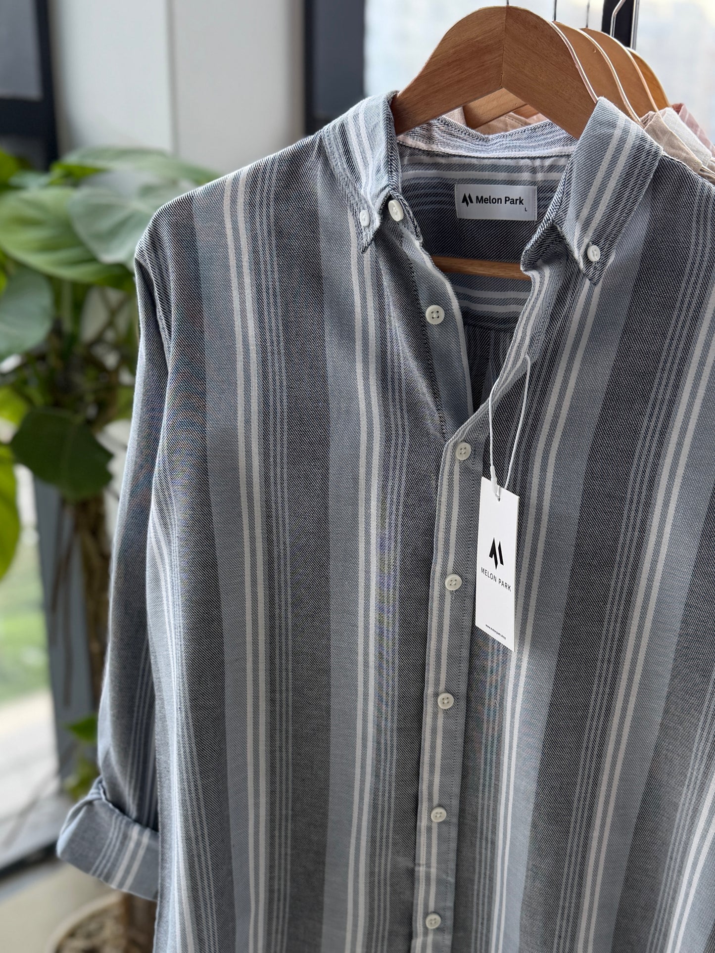Gentle stripe shirt - Denim Mist