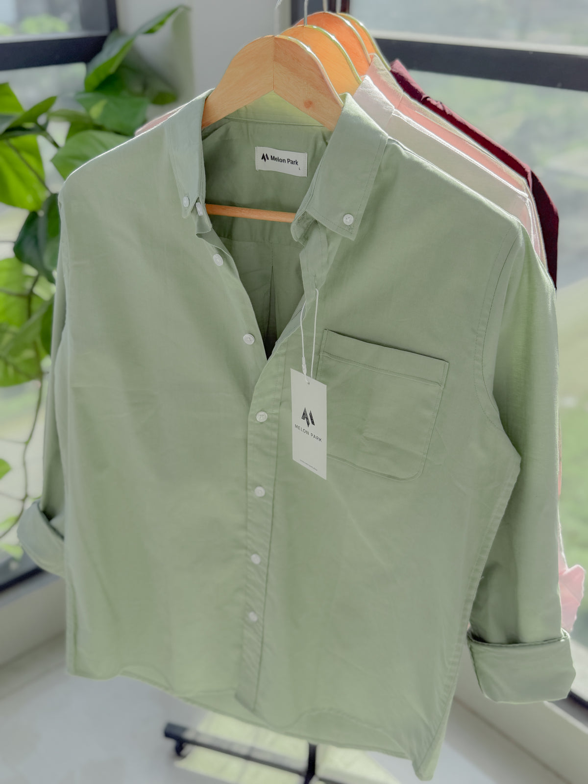Chambray solid shirt - Mint