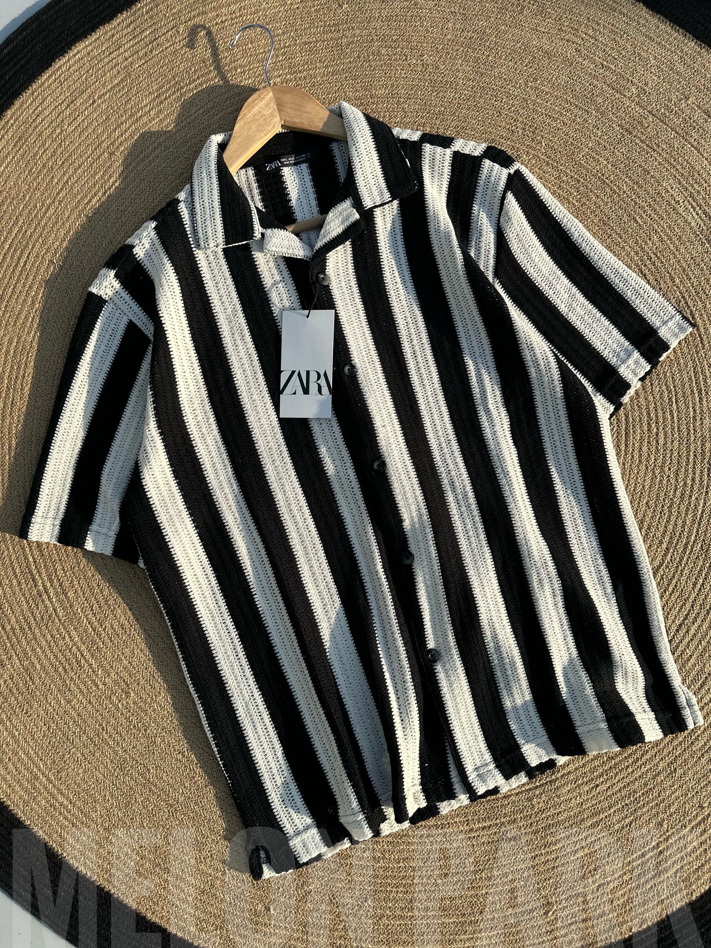 Black Stripe Layering Cuban Shirt