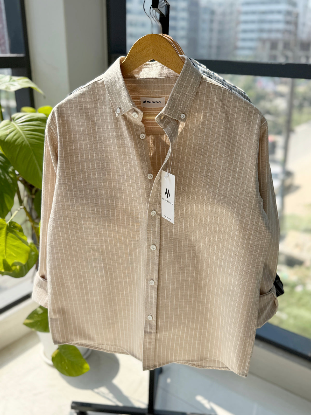 Gentle stripe shirt - Sunlit Dune