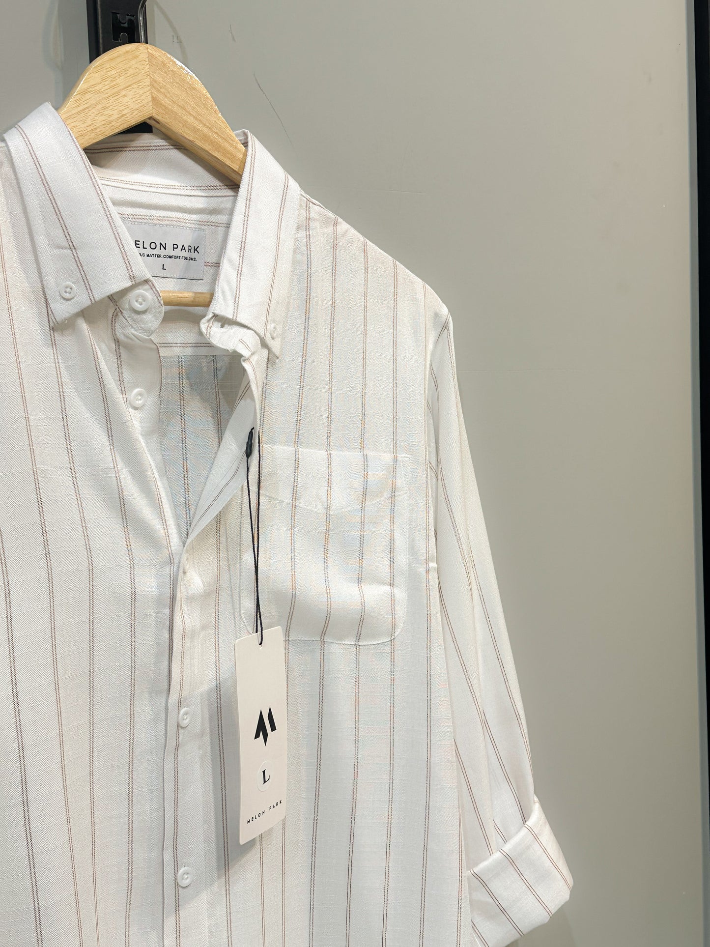 Old Money Full sleeve Shirt- White stripe