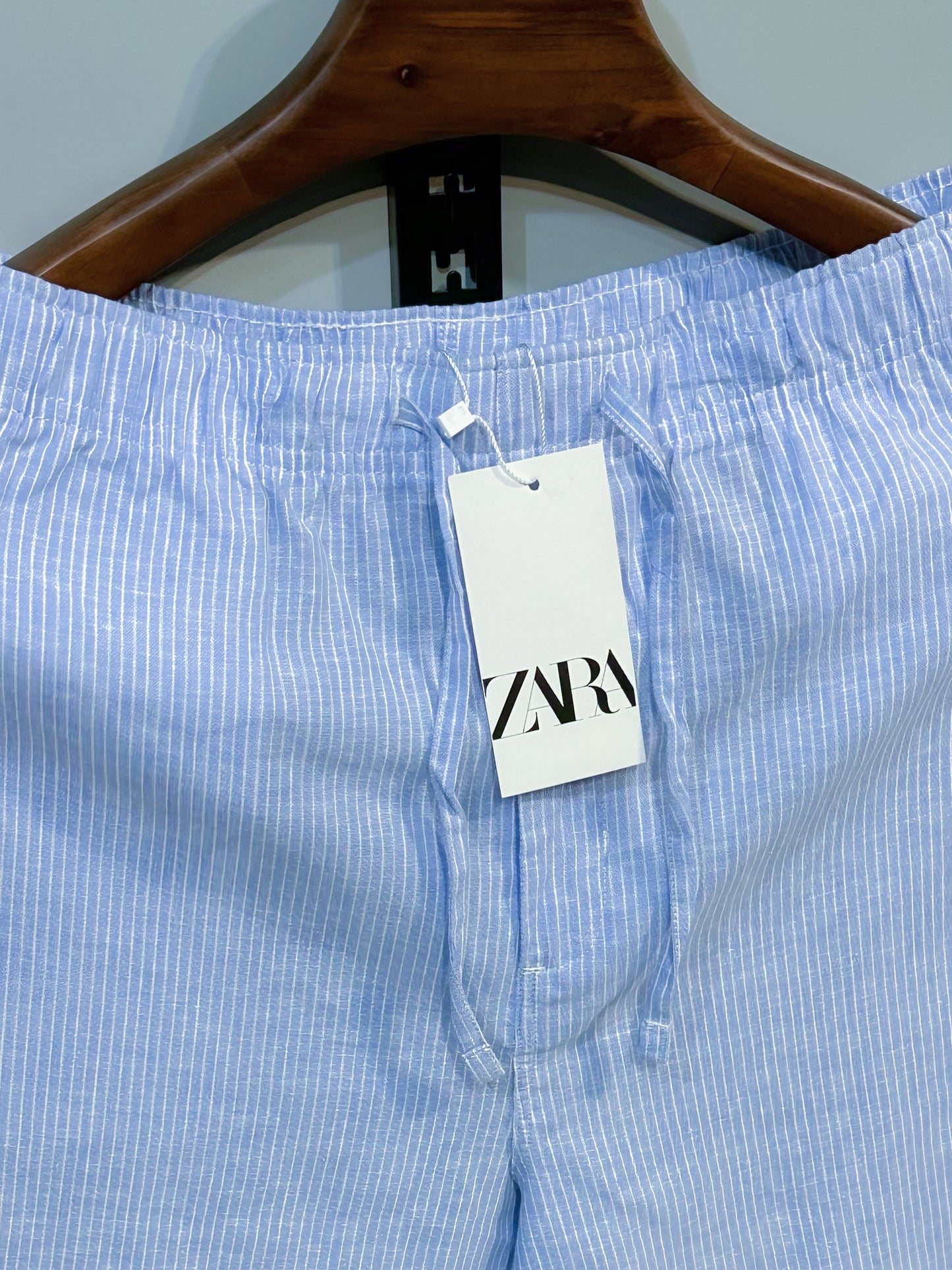 Remi Cotton Trouser - Sky Blue stripe