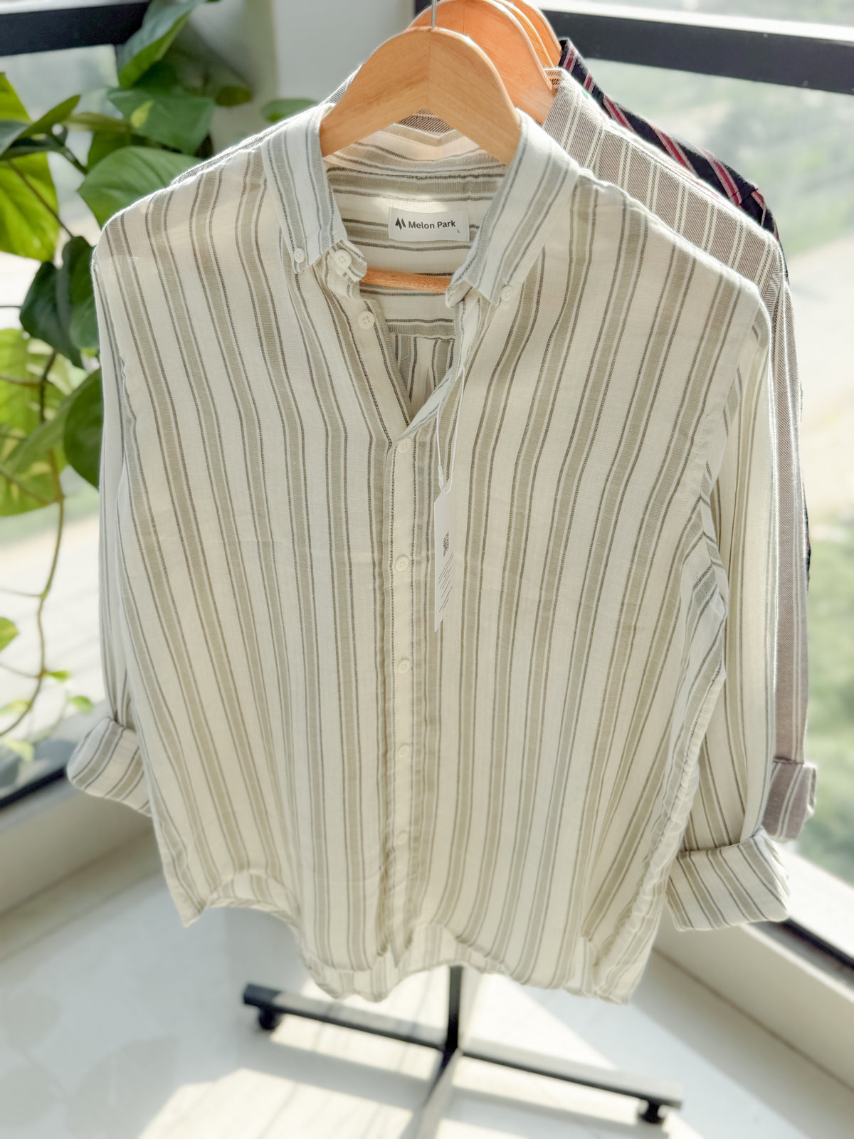 Gentle stripe shirt - Coastal Mist